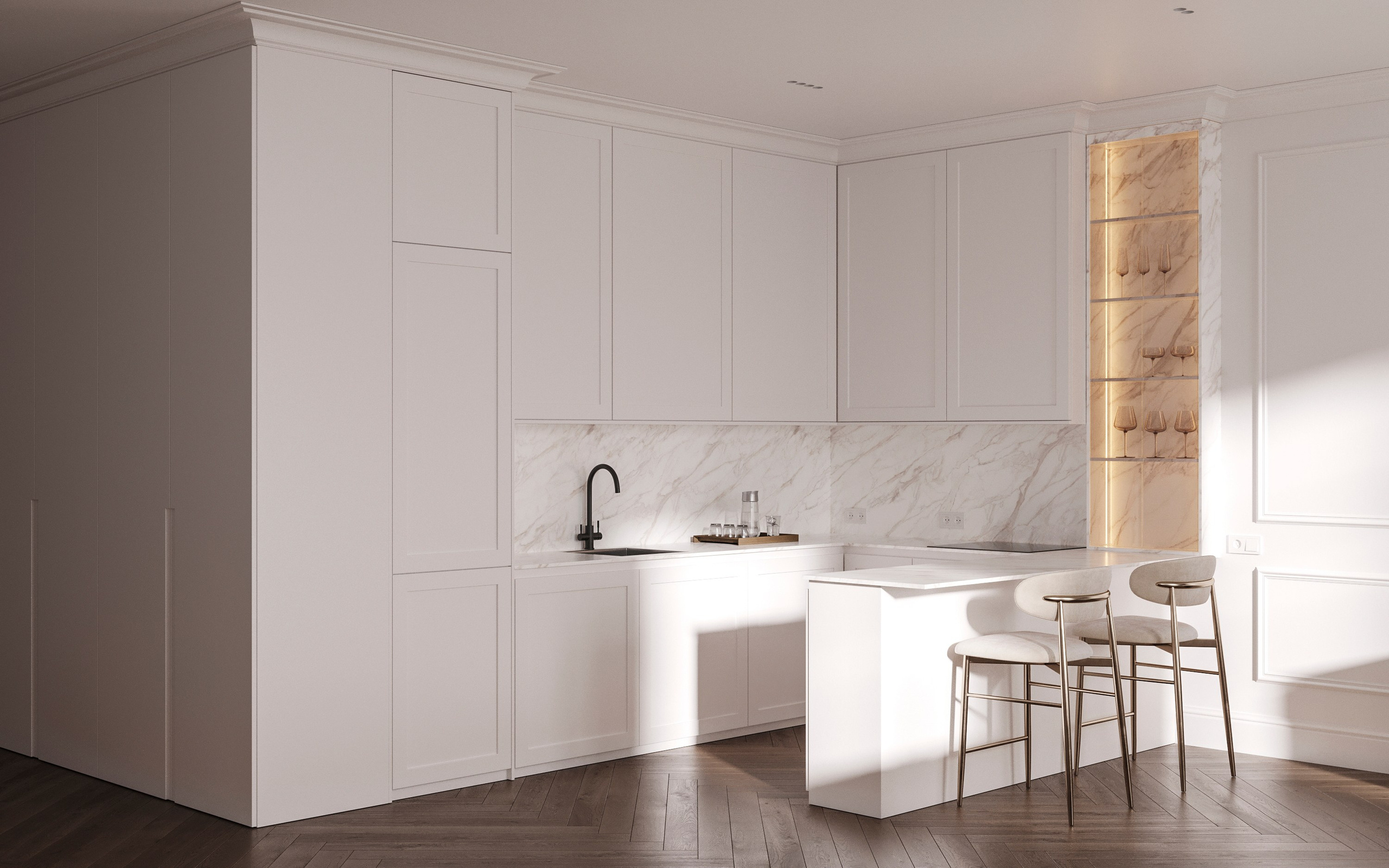 MODERN ELEGANCE | CONCEPTUAL PROJECT. Interior Visualization by Valerie Stetyukevich