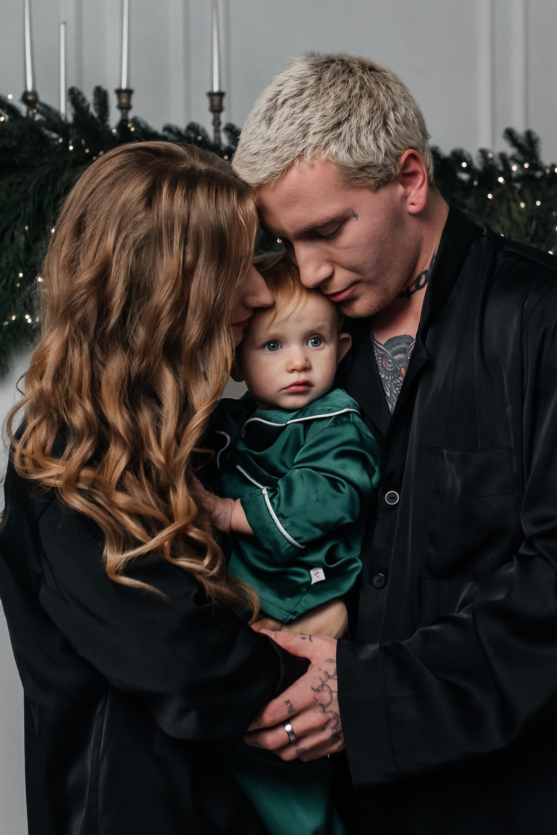 Мама, папа, дочь (атласные пижамы). Фотограф в Дзержинске Наташа Баева