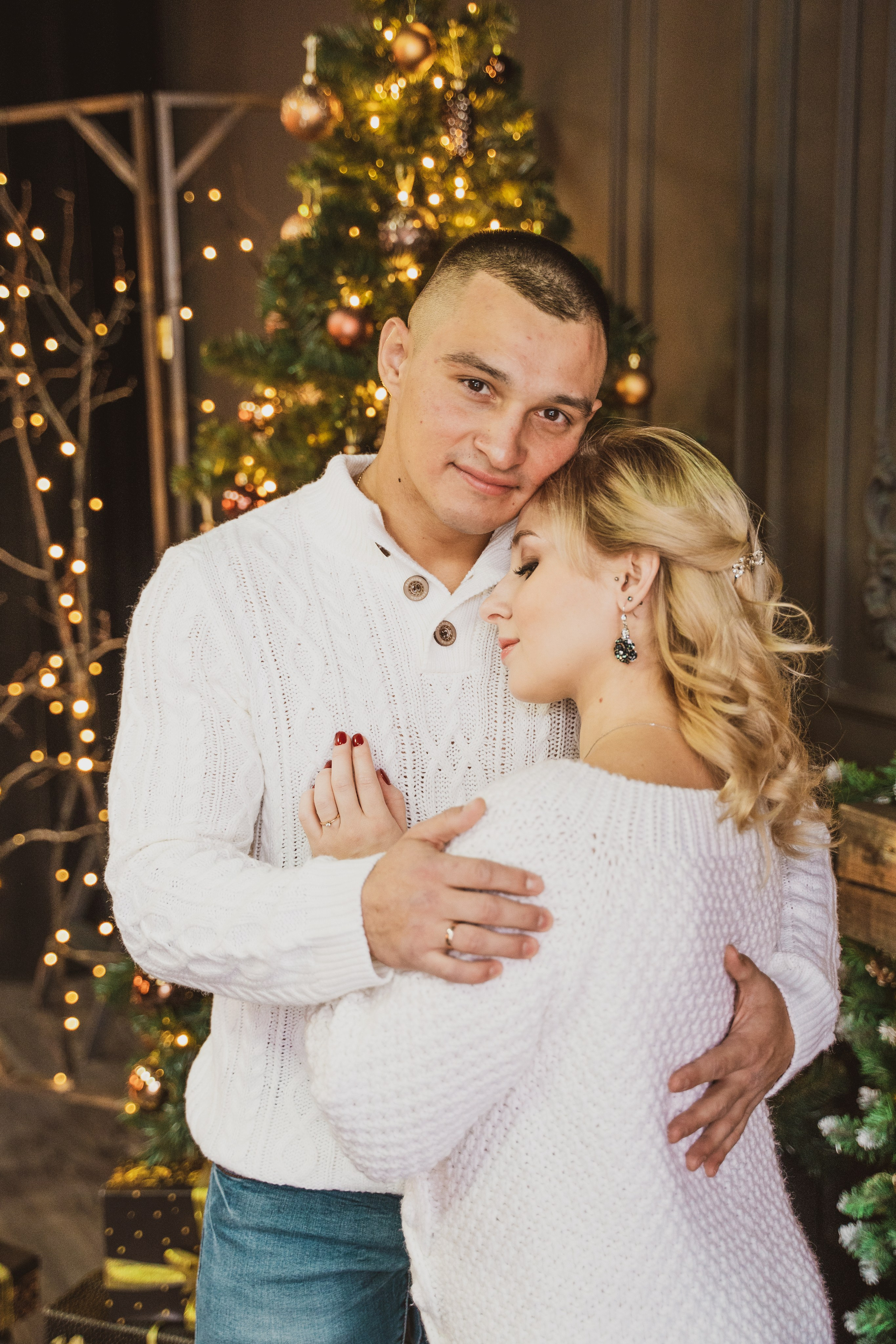 Новогодняя фотосессия беременности в студии. Анна и Кирилл. Свадебный и репортажный фотограф в Уфе| Осетрова Ольга