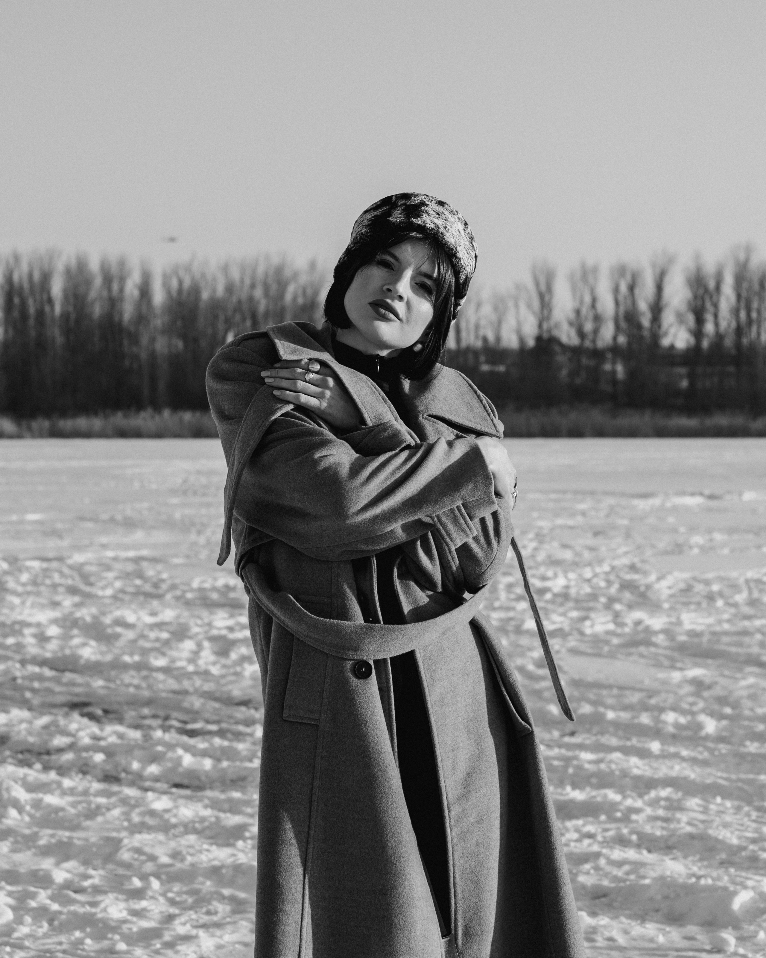 Фотосъёмка с цветком на льду на Ростовском море