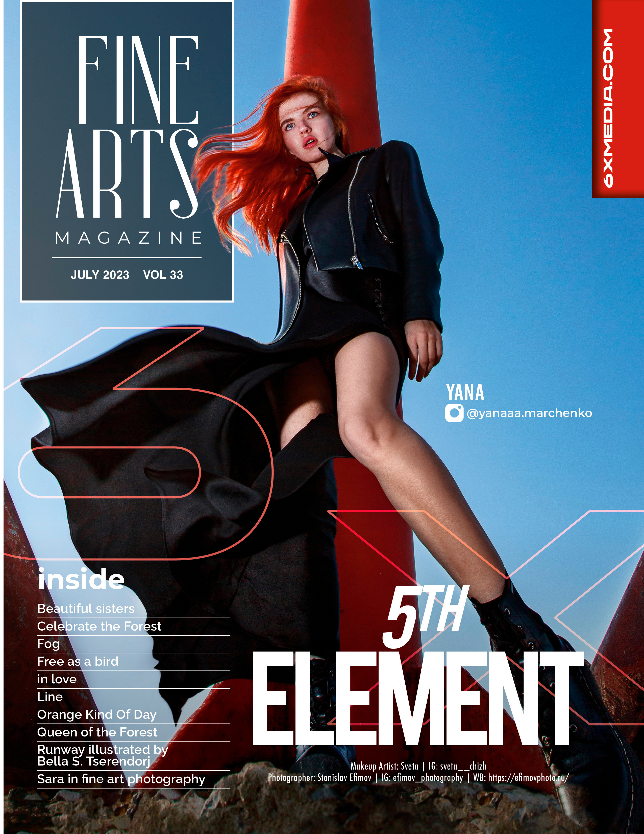 6X Fine Arts Magazine Cover.   Vol 33 July 2023