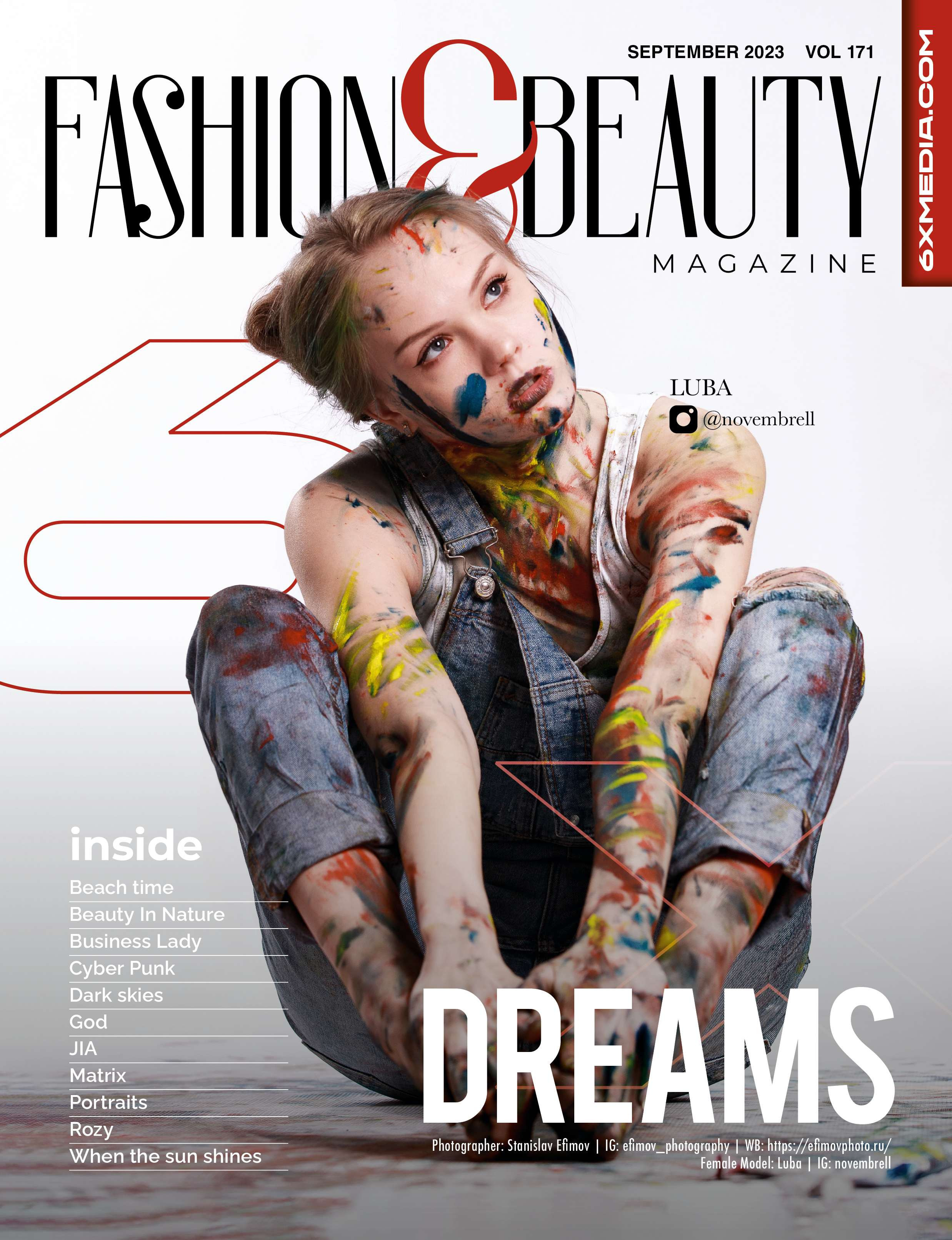 6X Fashion and Beauty Magazine Cover.   Vol 171 Sept 2023