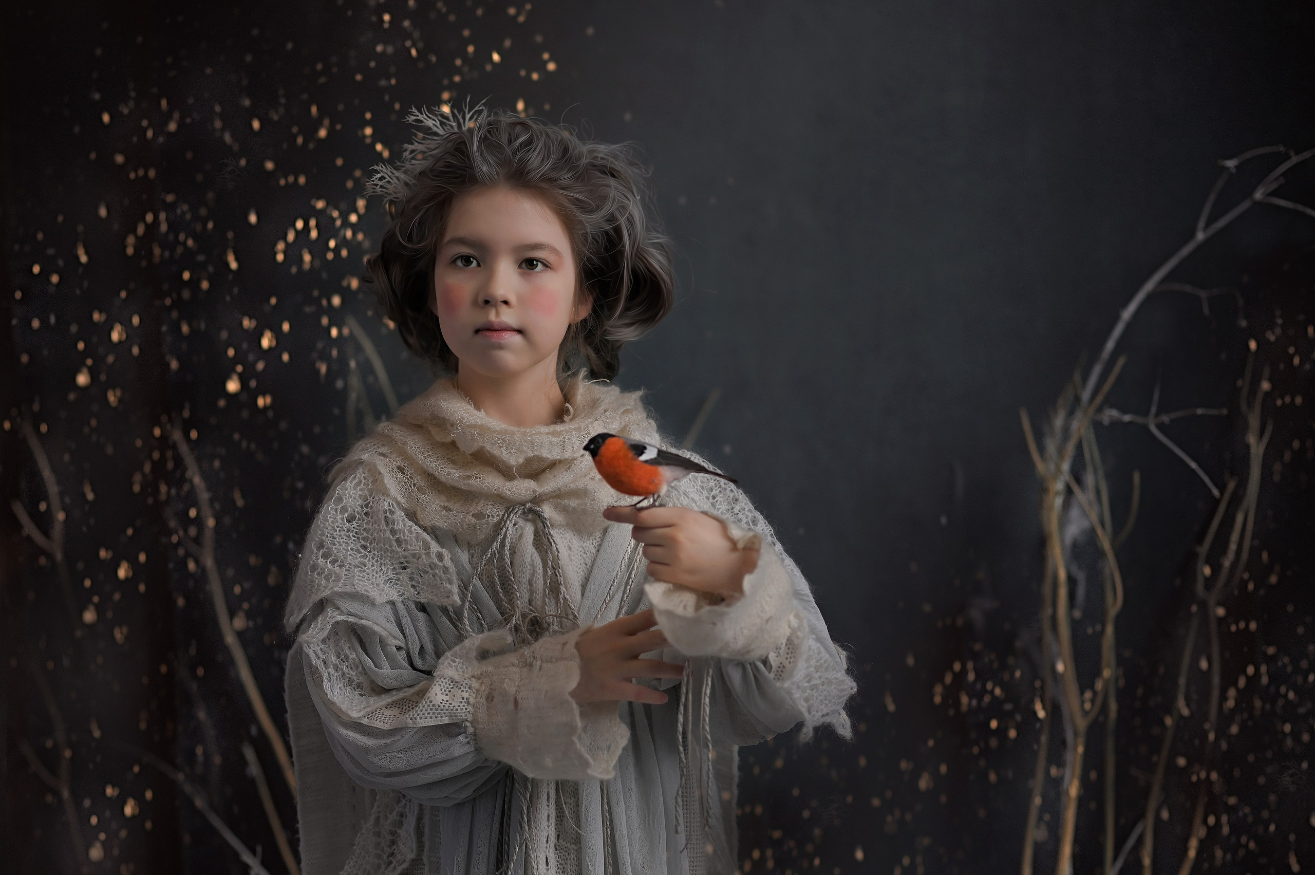 Дашуля в роли сказочной зимней героини. Фотографы крещения/венчания  Красноярск Татьяна и Вячеслав Переваловы