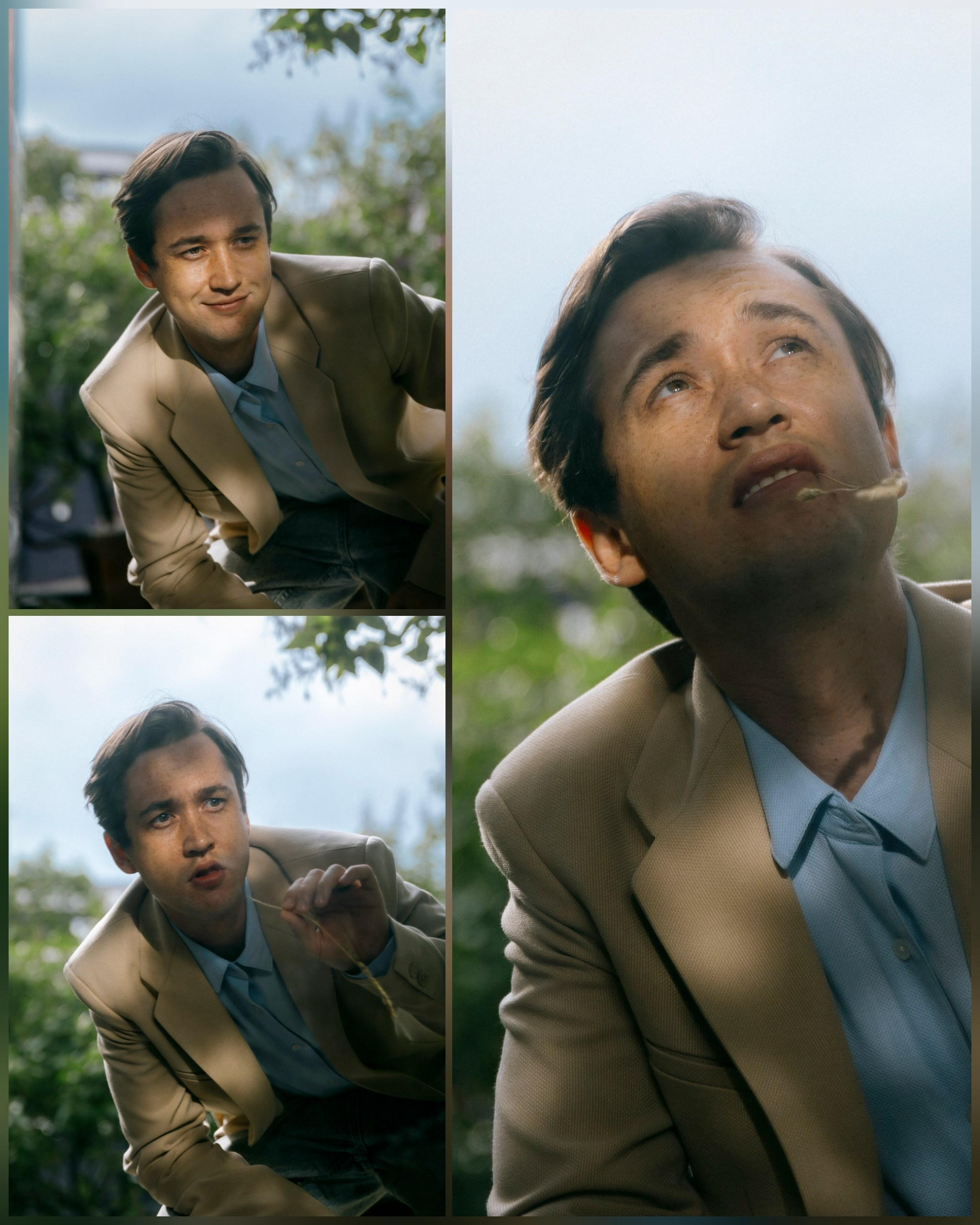 фото парня в зеркале в ретро-стиле