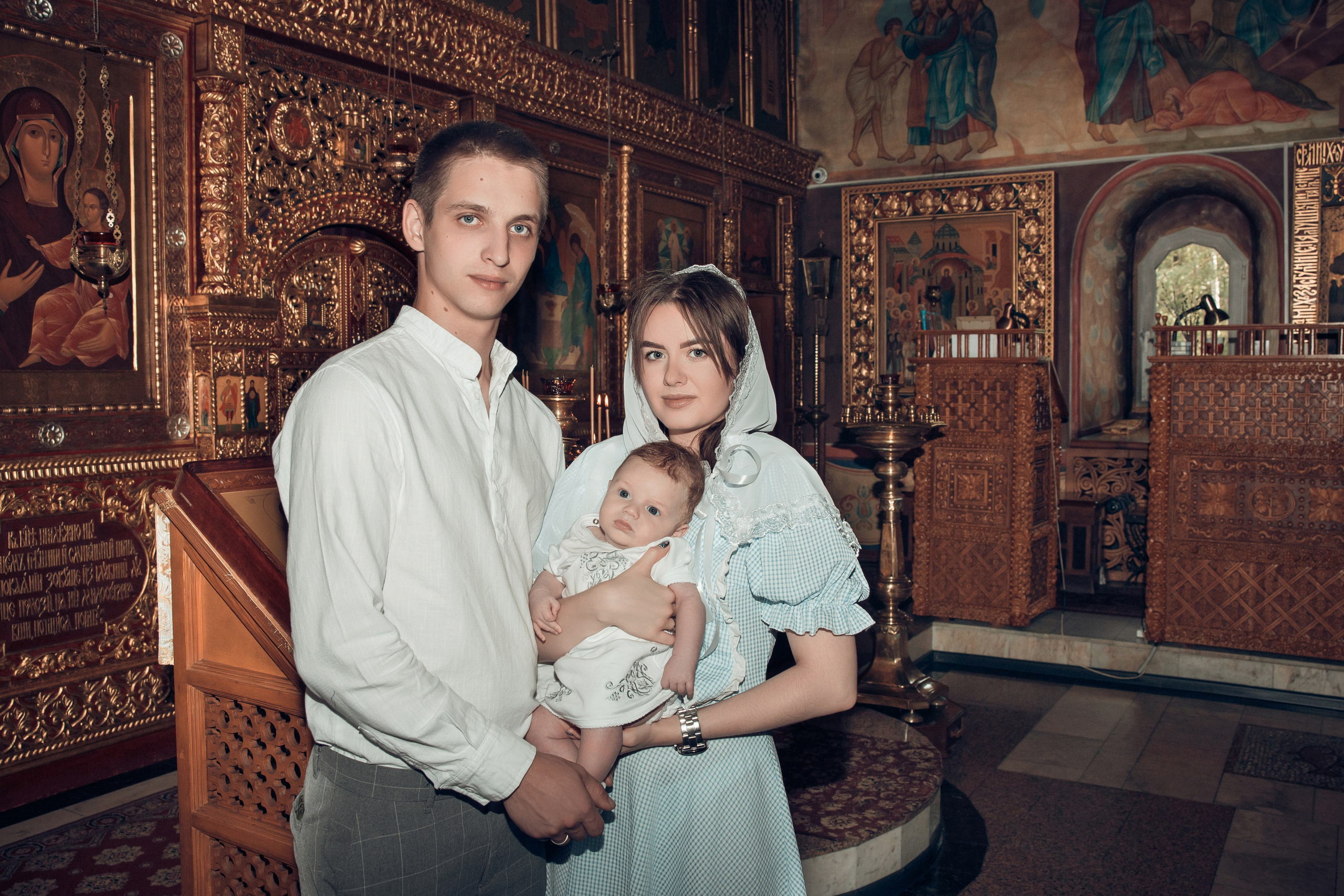 Таинство Крещения Матвея. Спасо-Преображенский храм (Спаса на Яру). Семейный фотограф в Рязани и Рязанской области