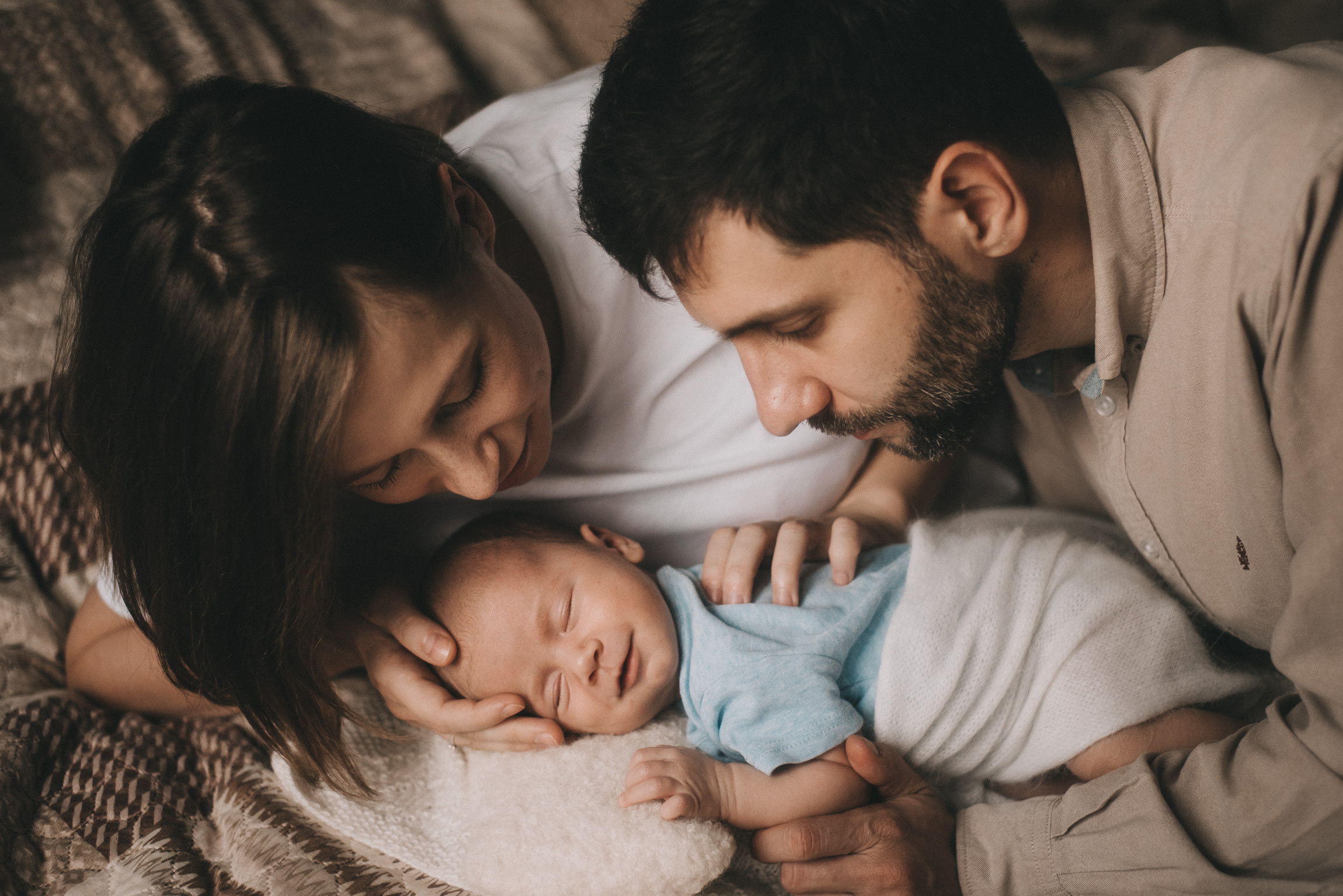 Лёва, Женя и Юра. Фотограф новорожденных в стиле lifestyle в Воронеже Юлия Ключникова