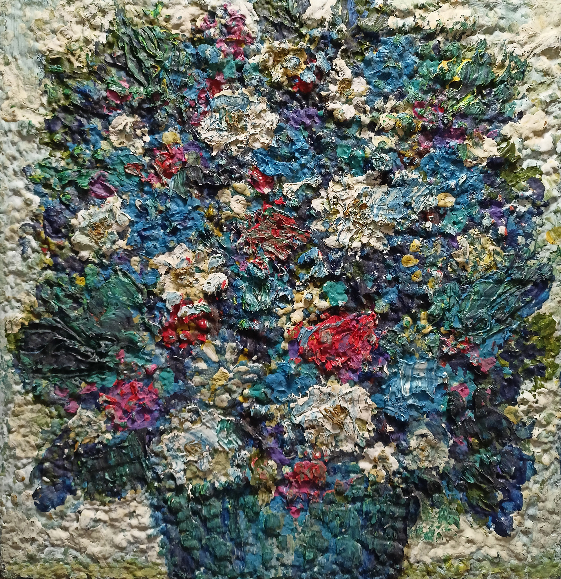 Букет с васильками. 2014г. Холст, масло, акрил. 38Х38см. Арт. CP-023