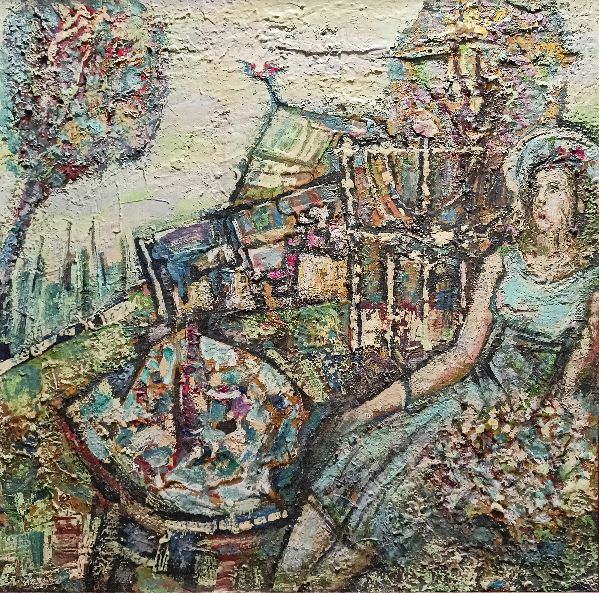 Осенний отдых. 2001г. Холст, масло. 37Х37см. Арт. CP-039