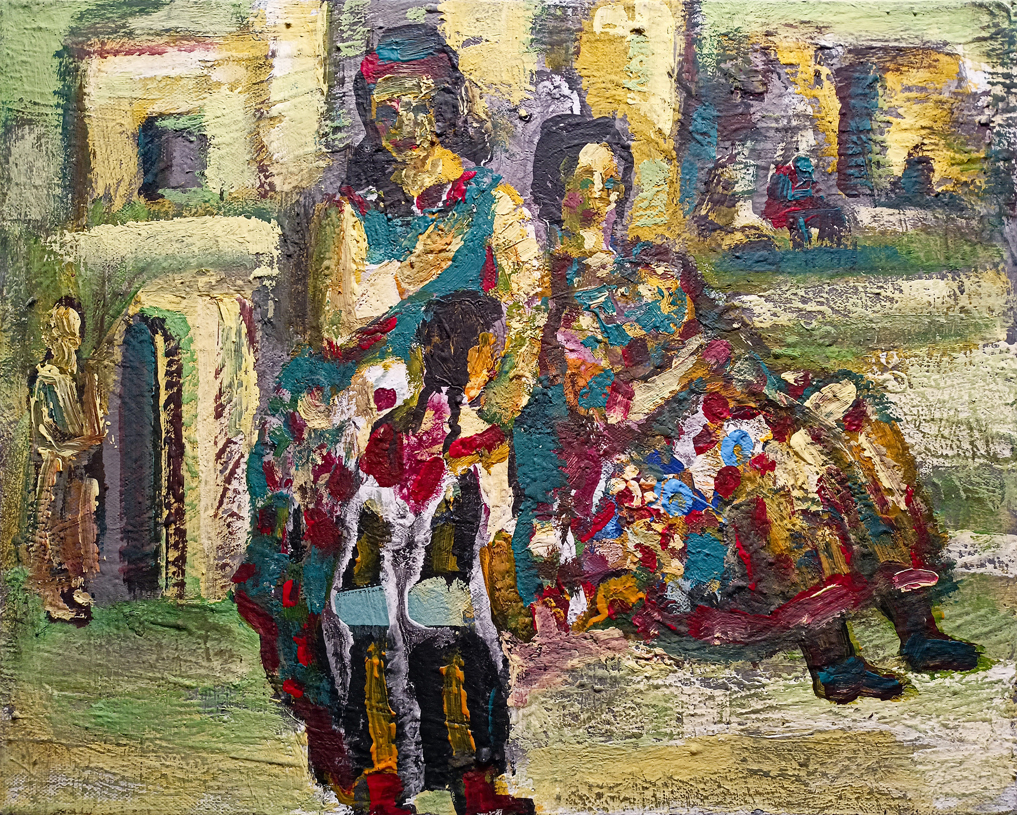 Untitled (Market Day). w/d. Canvas, oil, acrylic. 40X50cm. Art. CP-016