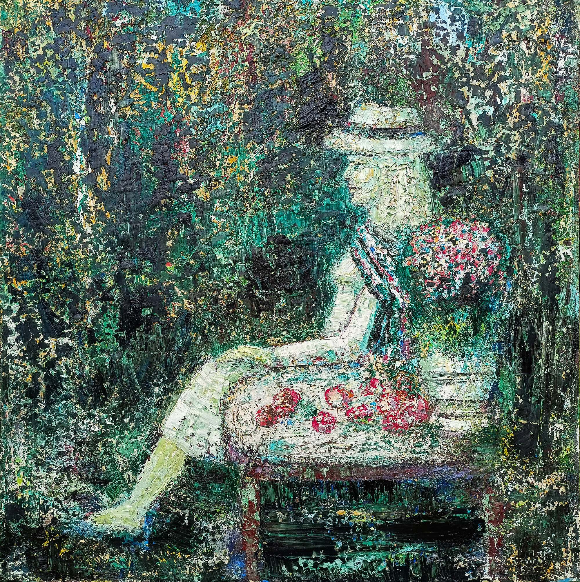 Дачный отдых. 2014г. Холст, масло, акрил. 90Х90см. Арт. AP-041