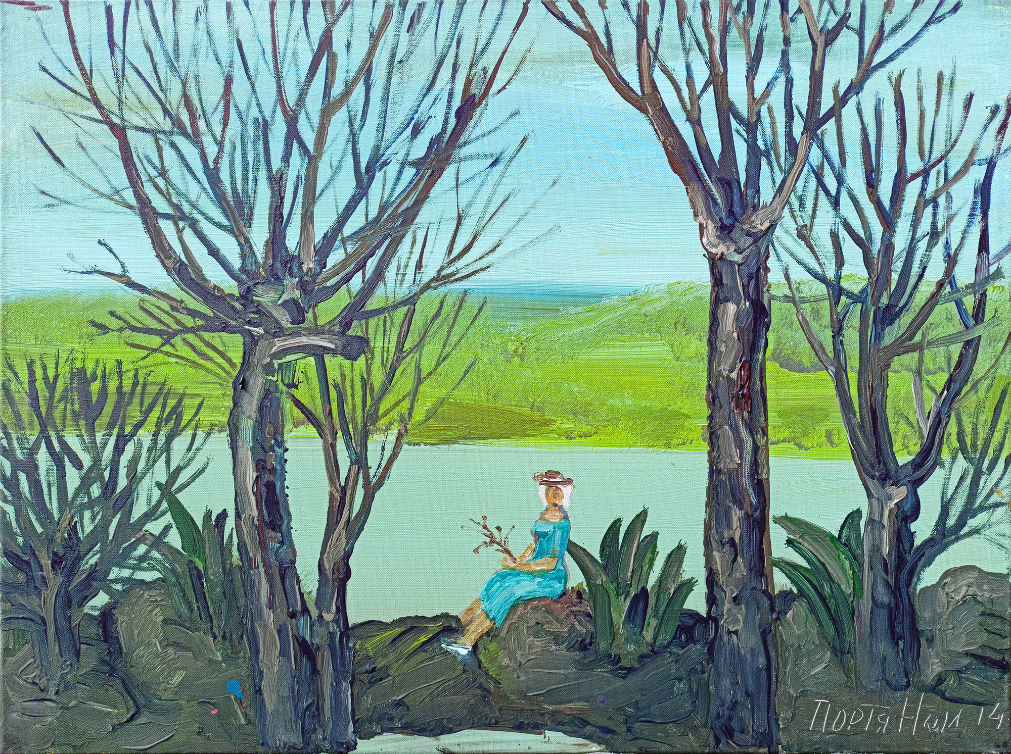 Untitled (By the river). 2010 Canvas, oil, acrylic. 60X80cm. Art. BP-035