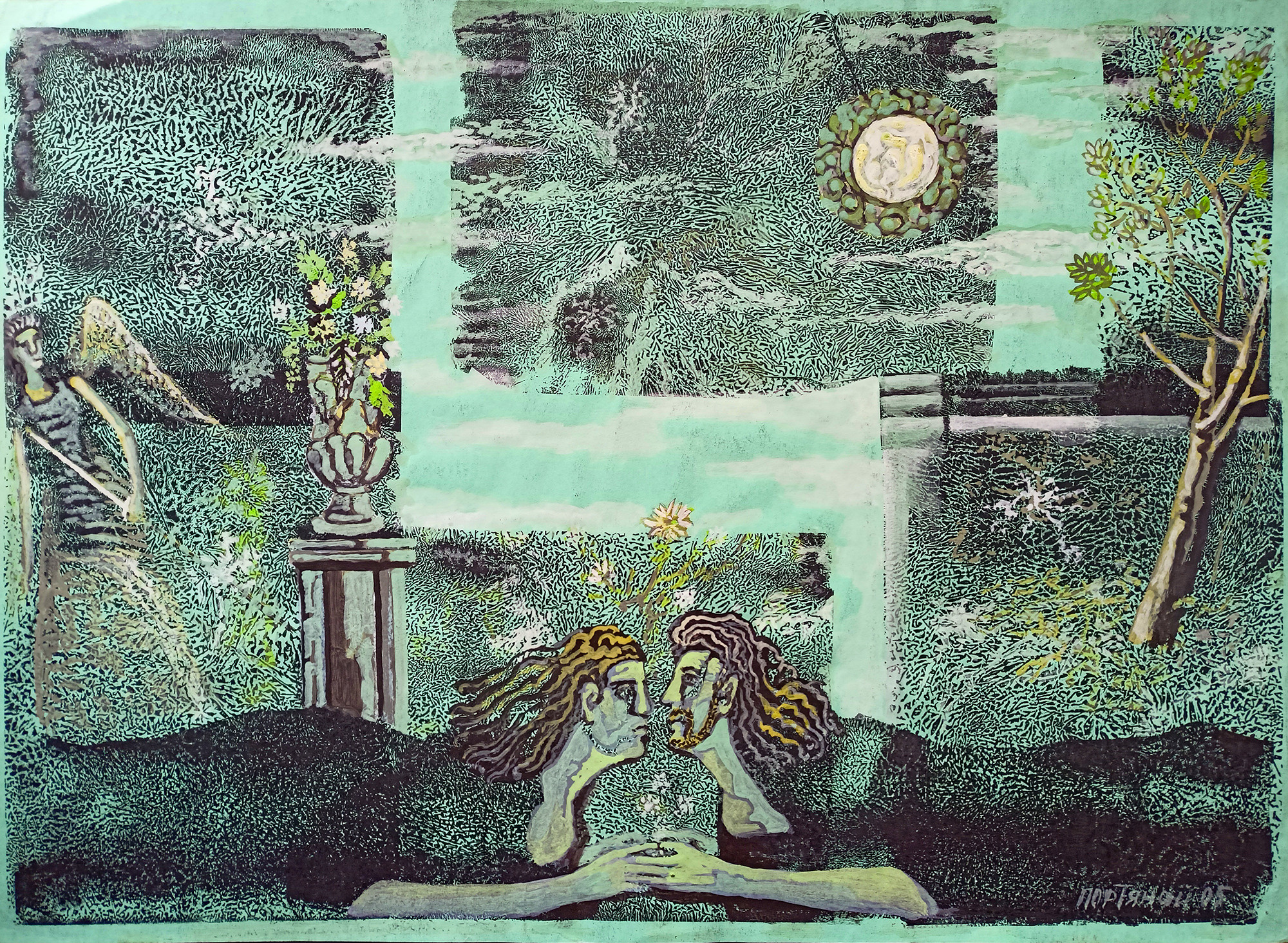 Двое. Весна. 2006г. Бумага, акрил, смешанная техника. 50Х70см. Арт. HG-034