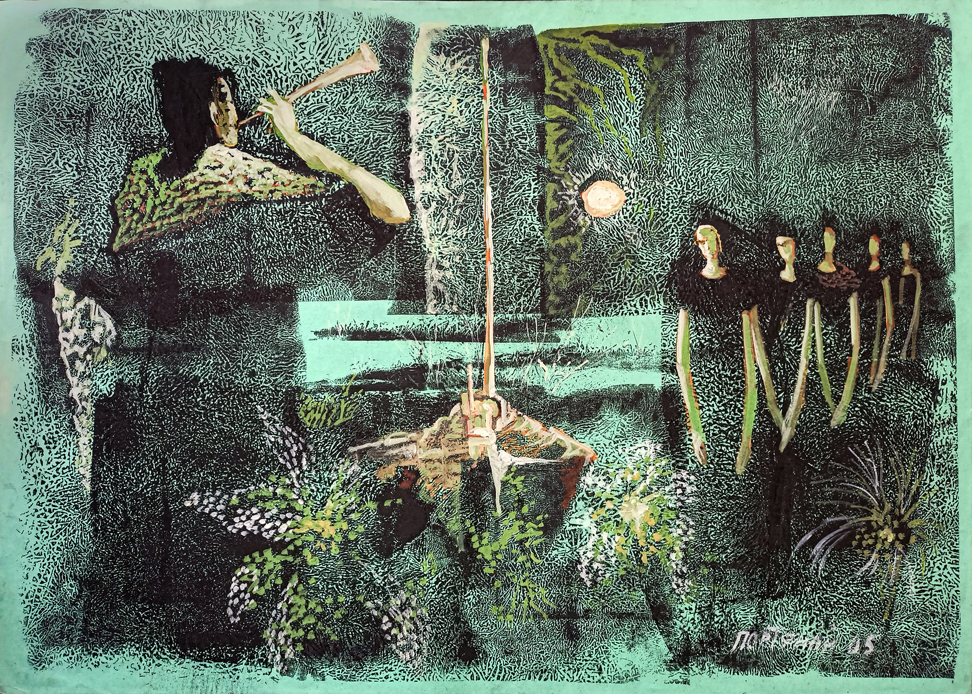 У моря (Реквием). 2006г. Бумага, акрил, смешанная техника. 50Х70см. Арт. HG-033