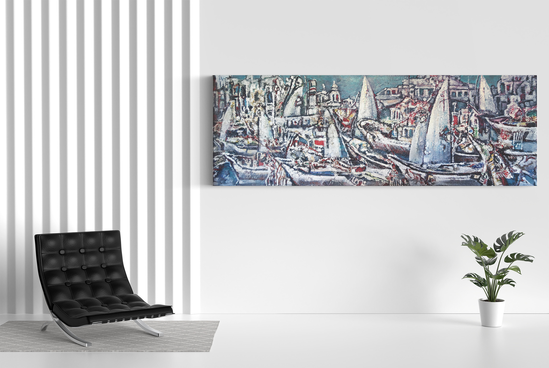 Paintings of V. Portyanoy in the interior. Contemporary artist Vladimir Portyanoy. Painting, graphics