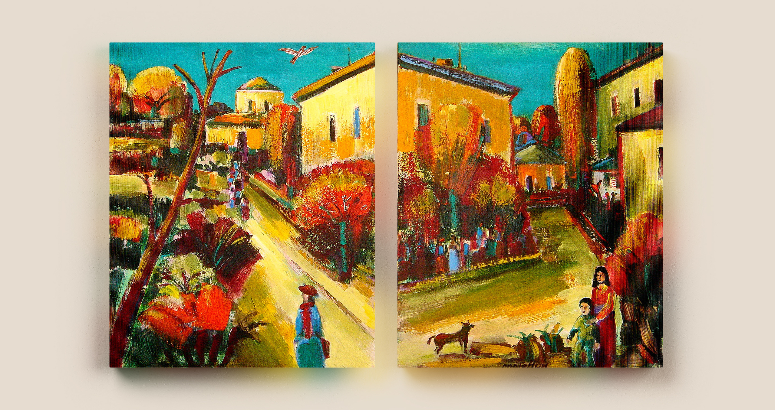 Paintings of V. Portyanoy in the interior. Contemporary artist Vladimir Portyanoy. Painting, graphics