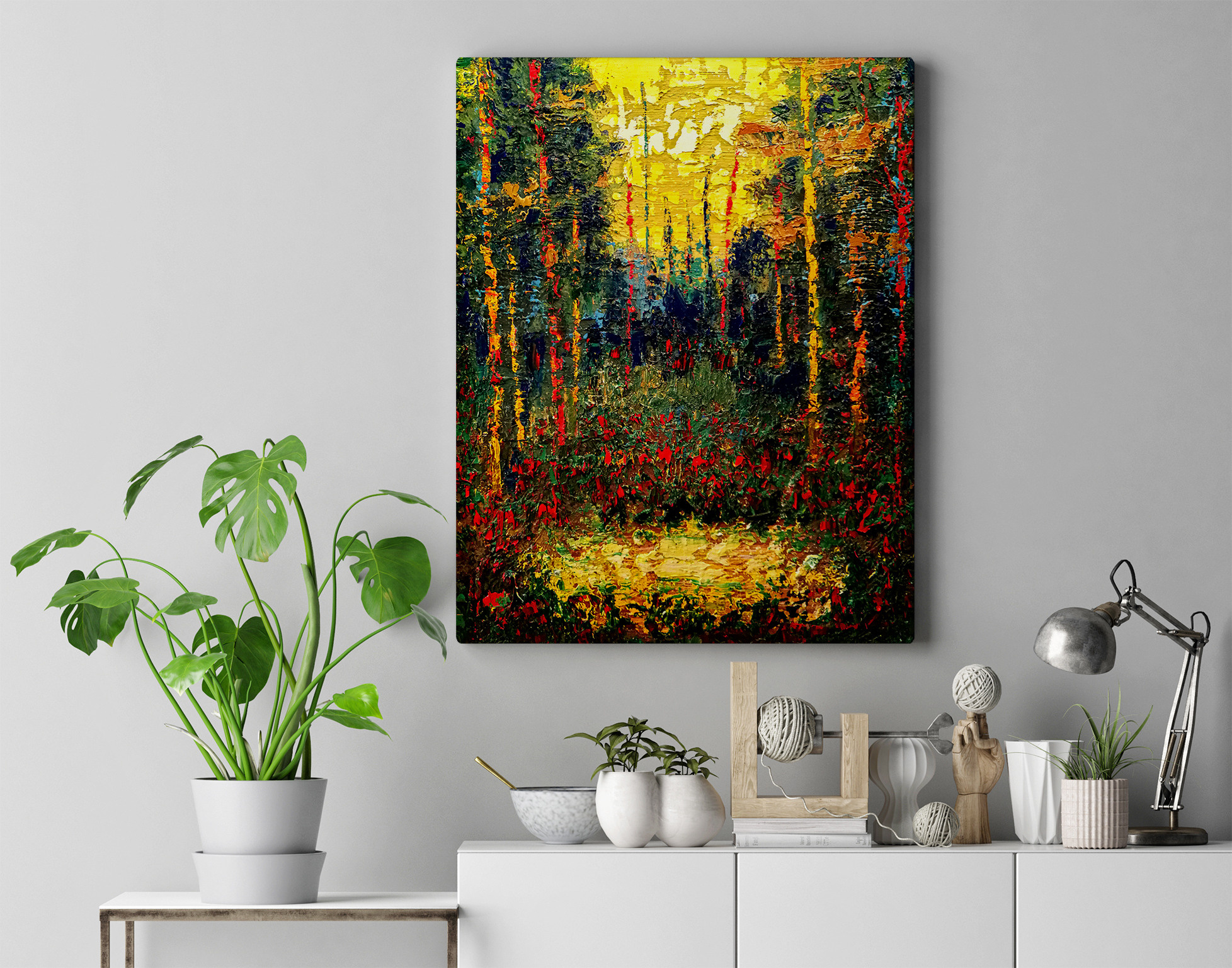 Paintings of V. Portyanoy in the interior. Contemporary artist Vladimir Portyanoy. Painting, graphics