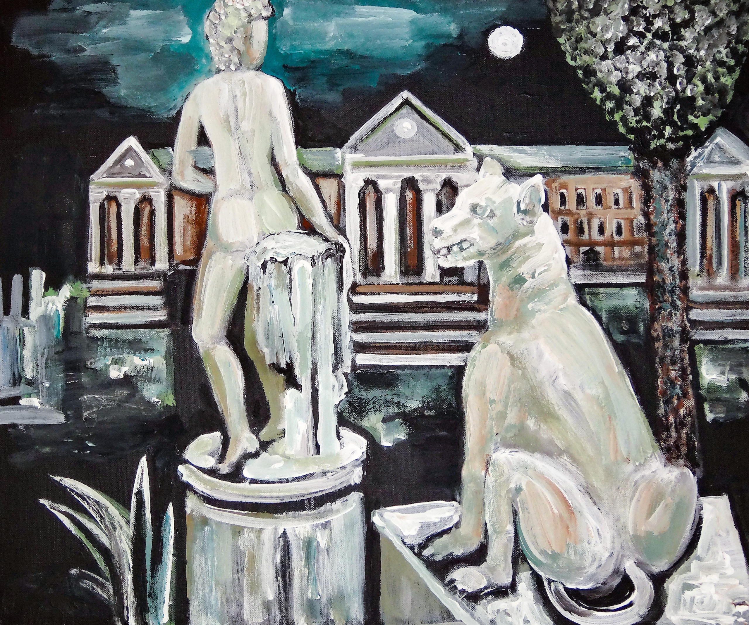 Пейзаж со скульптурой. 2015г. Холст, масло, акрил. 40Х50см. Арт. ...