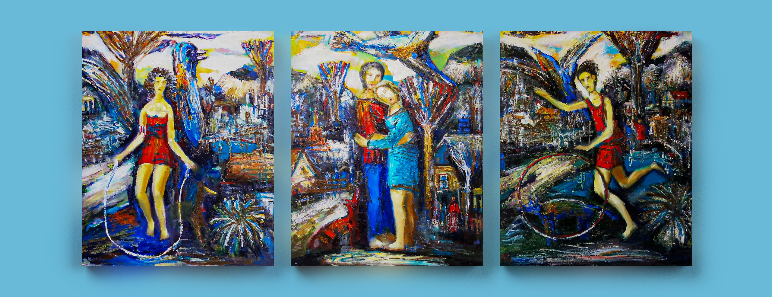 Paintings of V. Portyanoy in the interior. Contemporary artist Vladimir Portyanoy. Painting, graphics