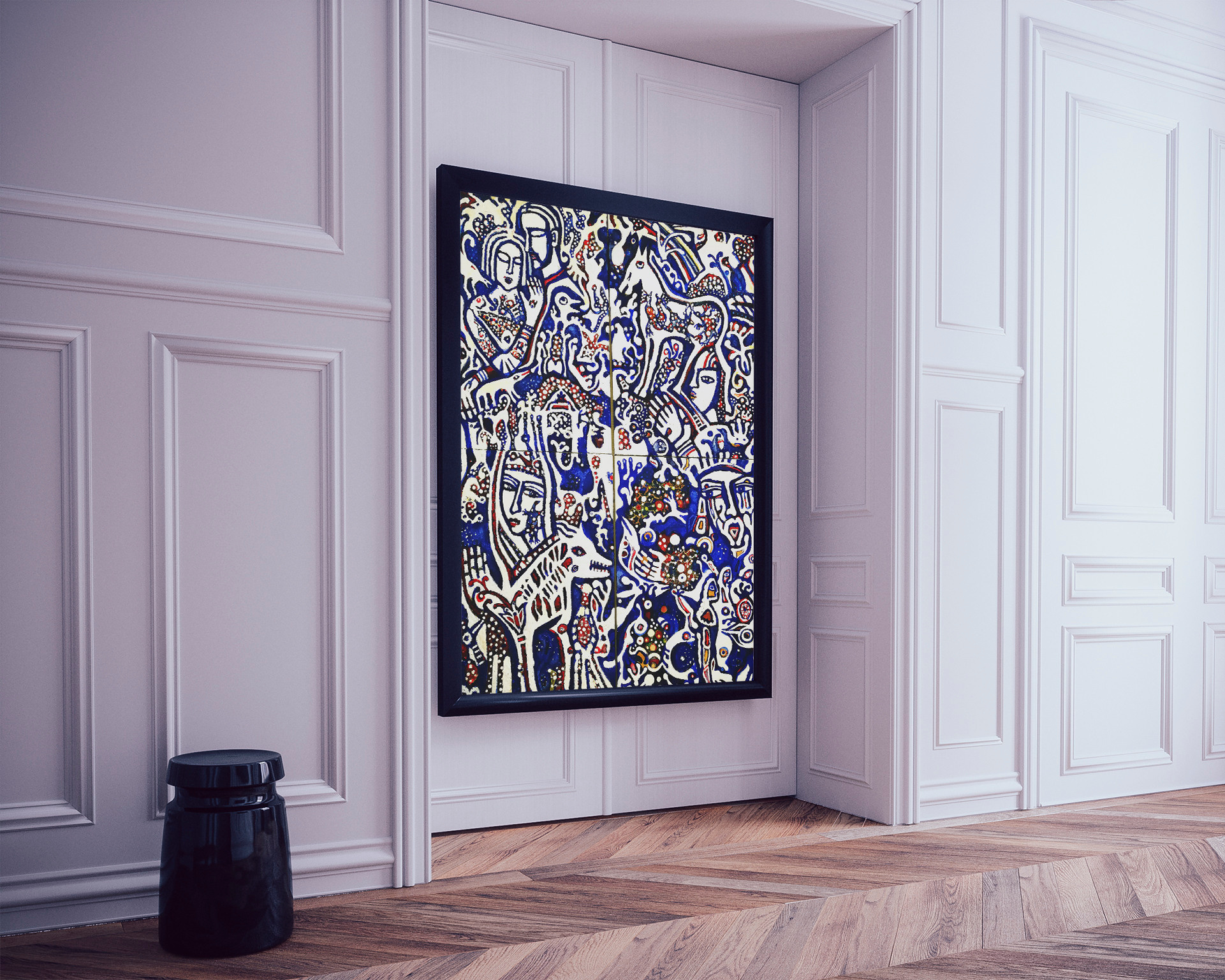 Paintings of V. Portyanoy in the interior. Contemporary artist Vladimir Portyanoy. Painting, graphics