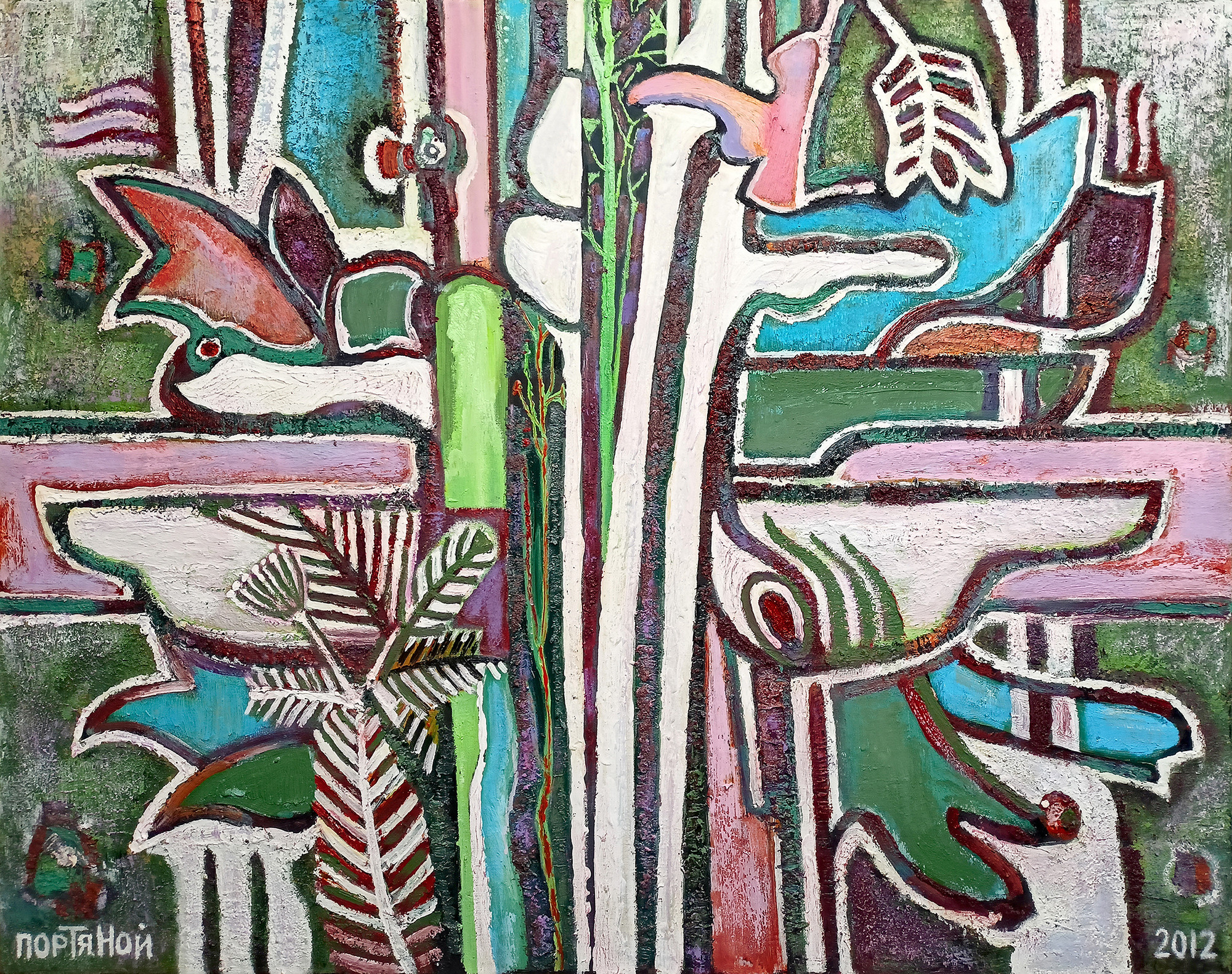 Без названия (Витражи №1). б/д. Холст, масло, акрил. 80Х100см. Арт. BP-122