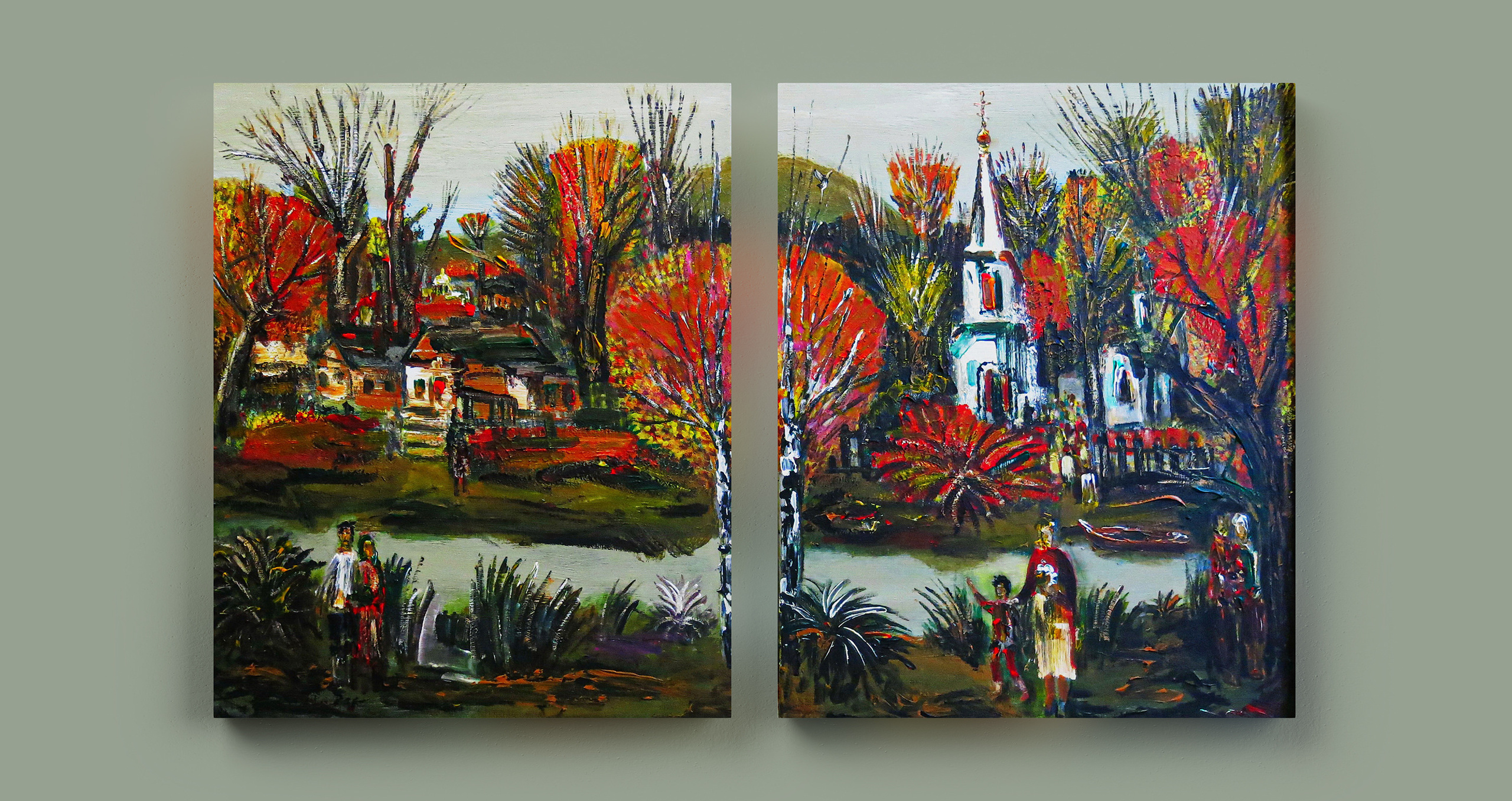 Paintings of V. Portyanoy in the interior. Contemporary artist Vladimir Portyanoy. Painting, graphics