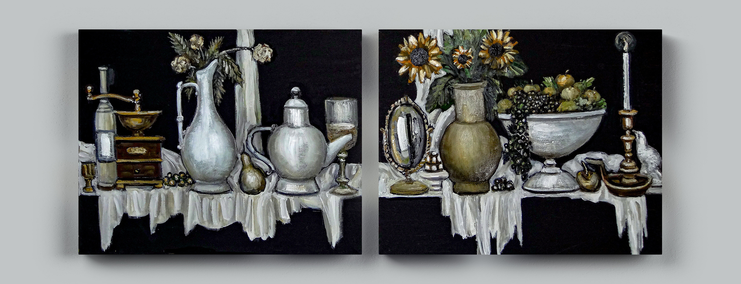 Paintings of V. Portyanoy in the interior. Contemporary artist Vladimir Portyanoy. Painting, graphics