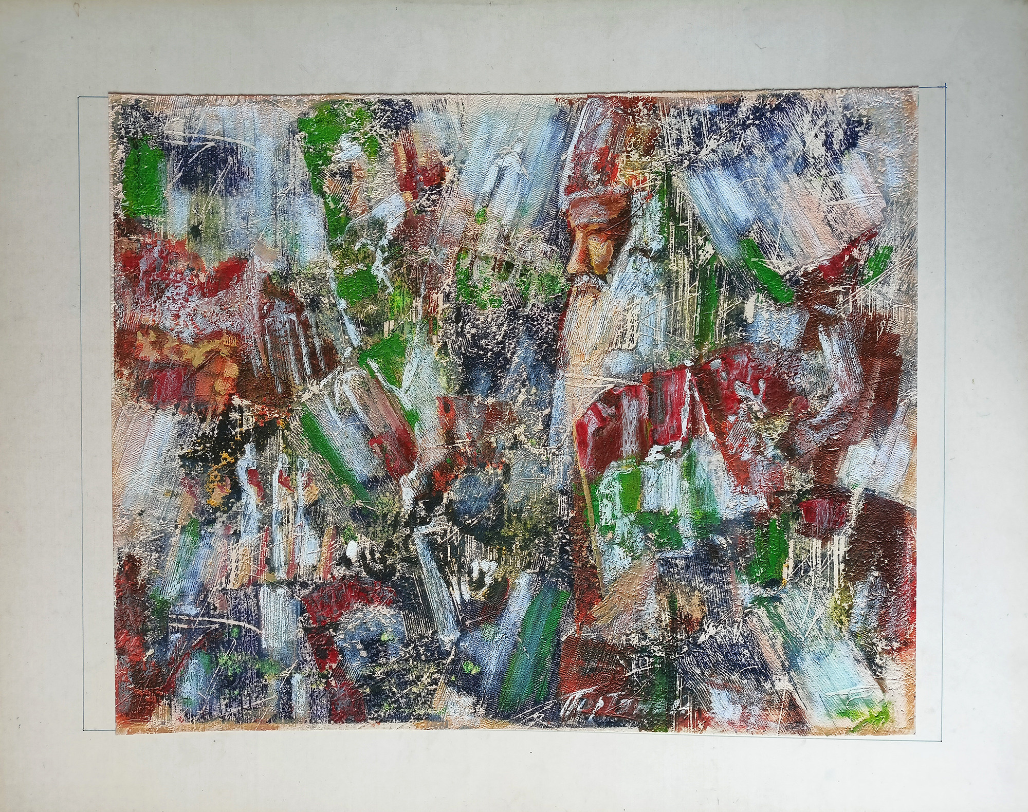 Сюжет №1. 2000г. Картон, спец. бумага, масло. Смешанная техника. 43Х57см. Арт. HG-004