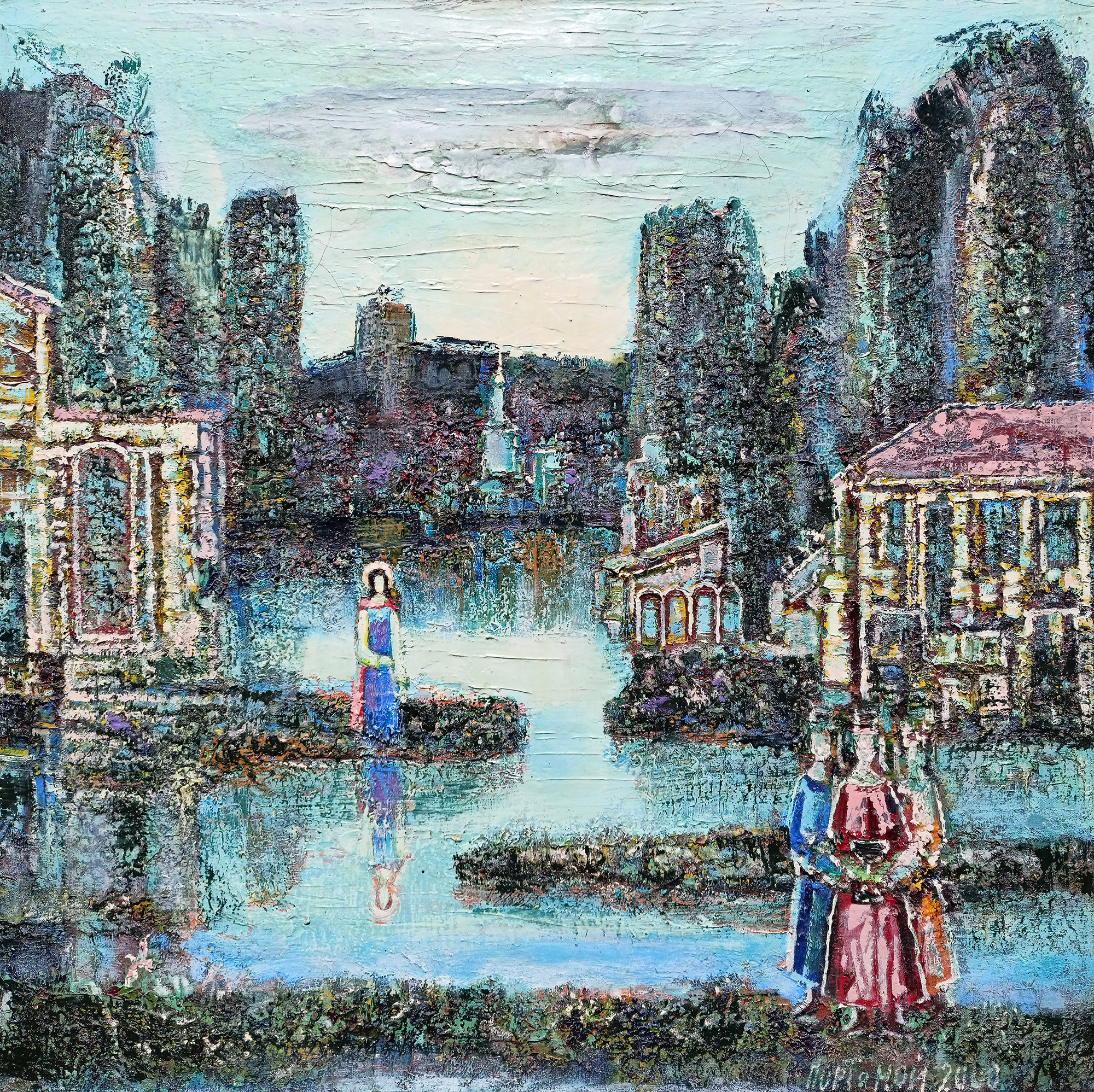 Голубое утро. 2000г. Холст, масло. 70Х70см. Арт. AP-053