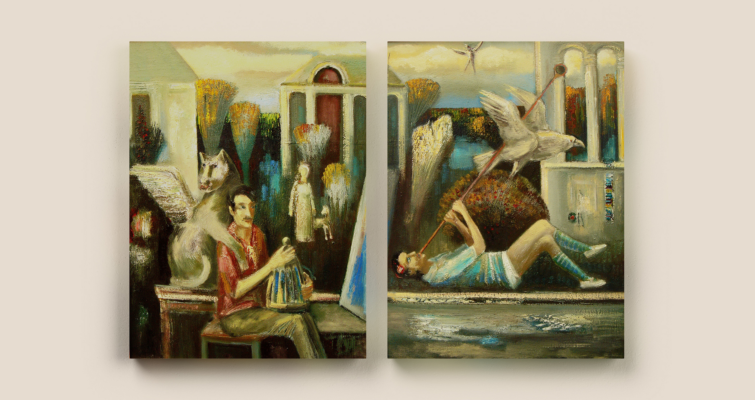 Paintings of V. Portyanoy in the interior. Contemporary artist Vladimir Portyanoy. Painting, graphics