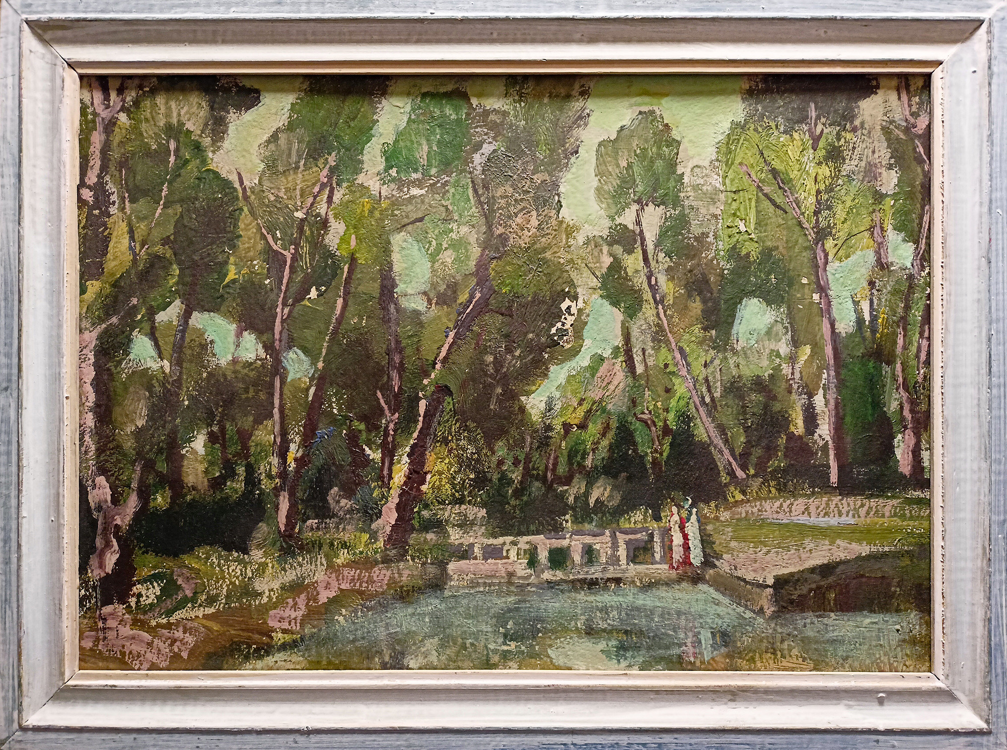 Никольский пейзаж с мостиком. 1999г. Картон, масло. 35Х50см. Арт. CP-028