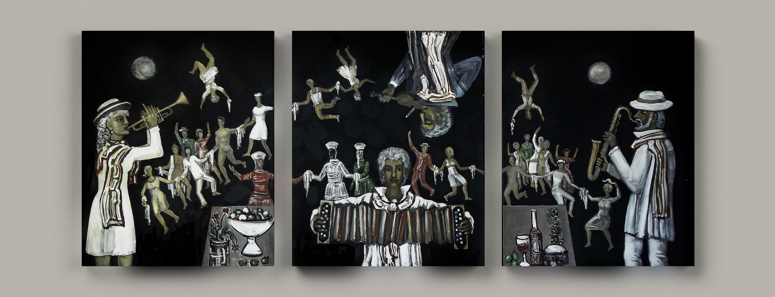 Paintings of V. Portyanoy in the interior. Contemporary artist Vladimir Portyanoy. Painting, graphics