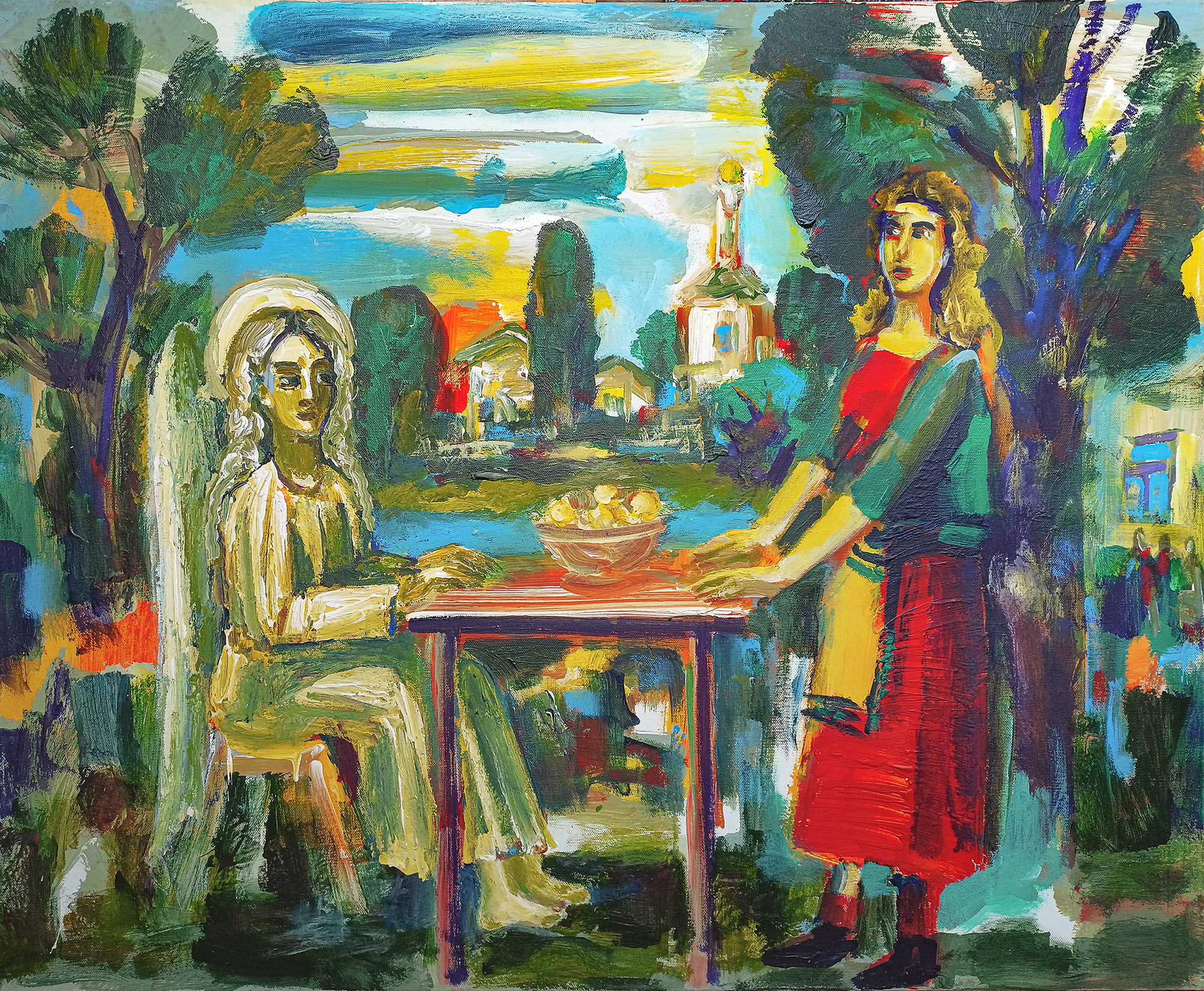 Без названия (Разговор). б/д. Холст, масло, акрил. 80Х100см. Арт. BP-126