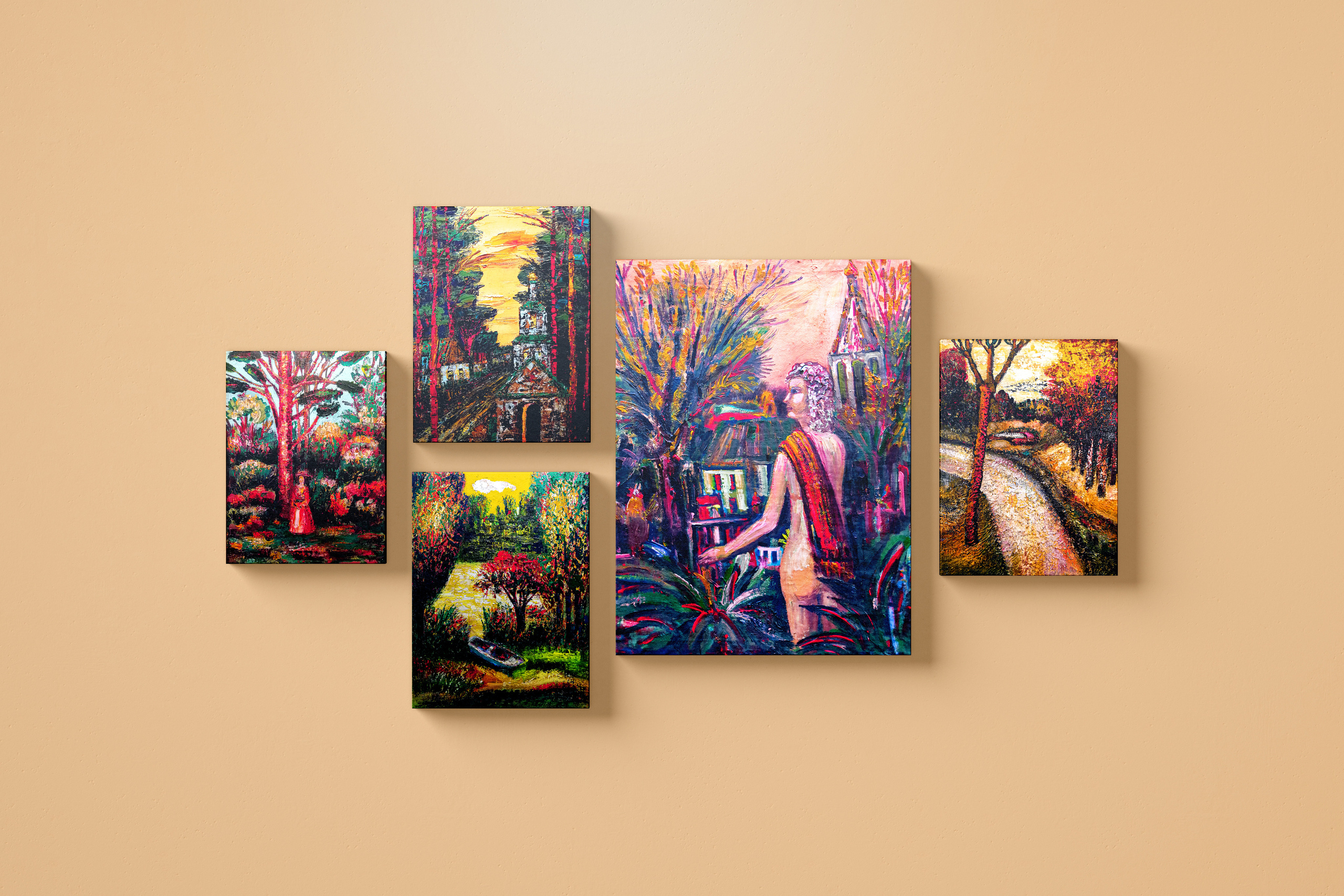 Paintings of V. Portyanoy in the interior. Contemporary artist Vladimir Portyanoy. Painting, graphics