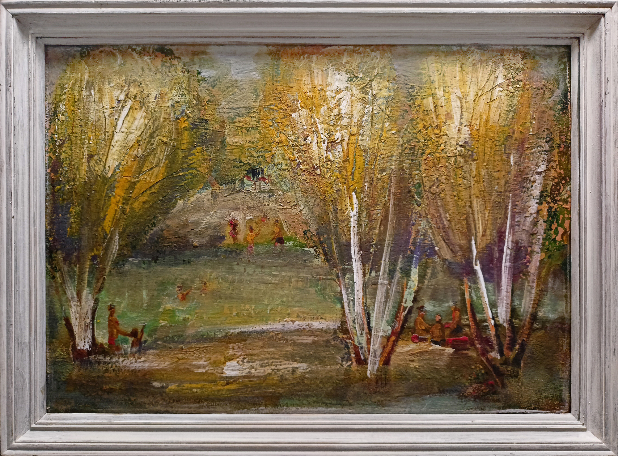 Летнее купание. 1999г. Картон, масло. 35Х50см. Арт. CP-027