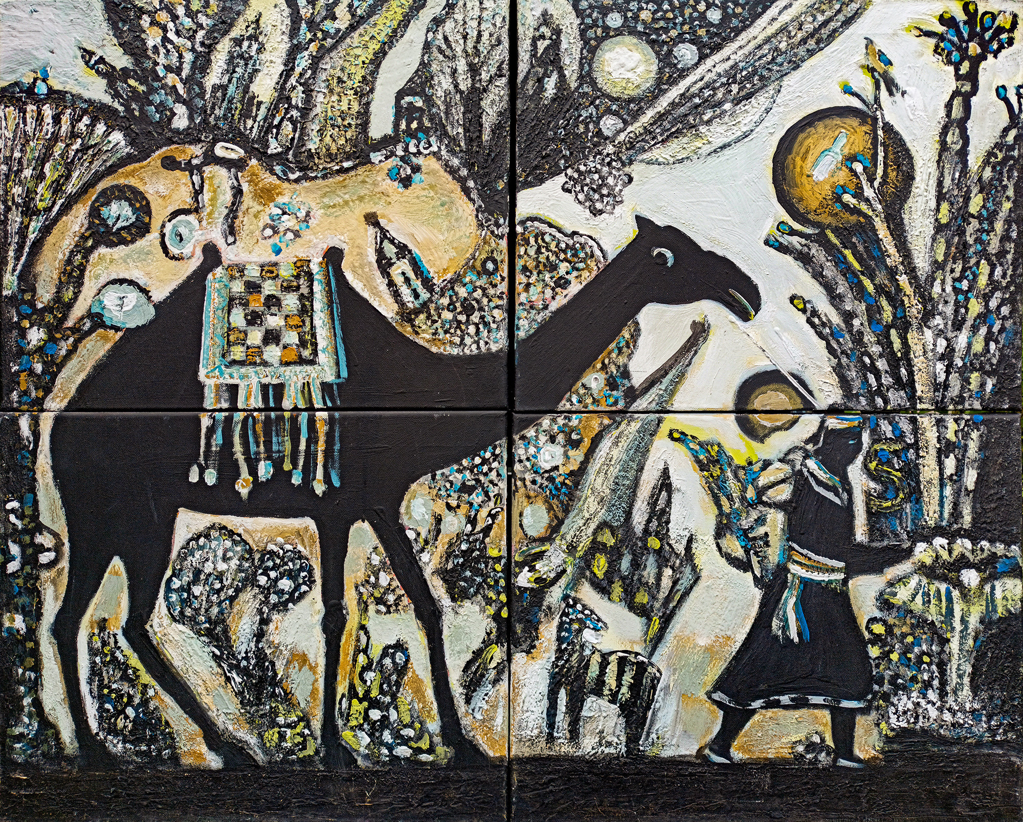 Silk Road (from 4 parts). 2015 Canvas, oil, acrylic. 80X100cm. Art. AP-135