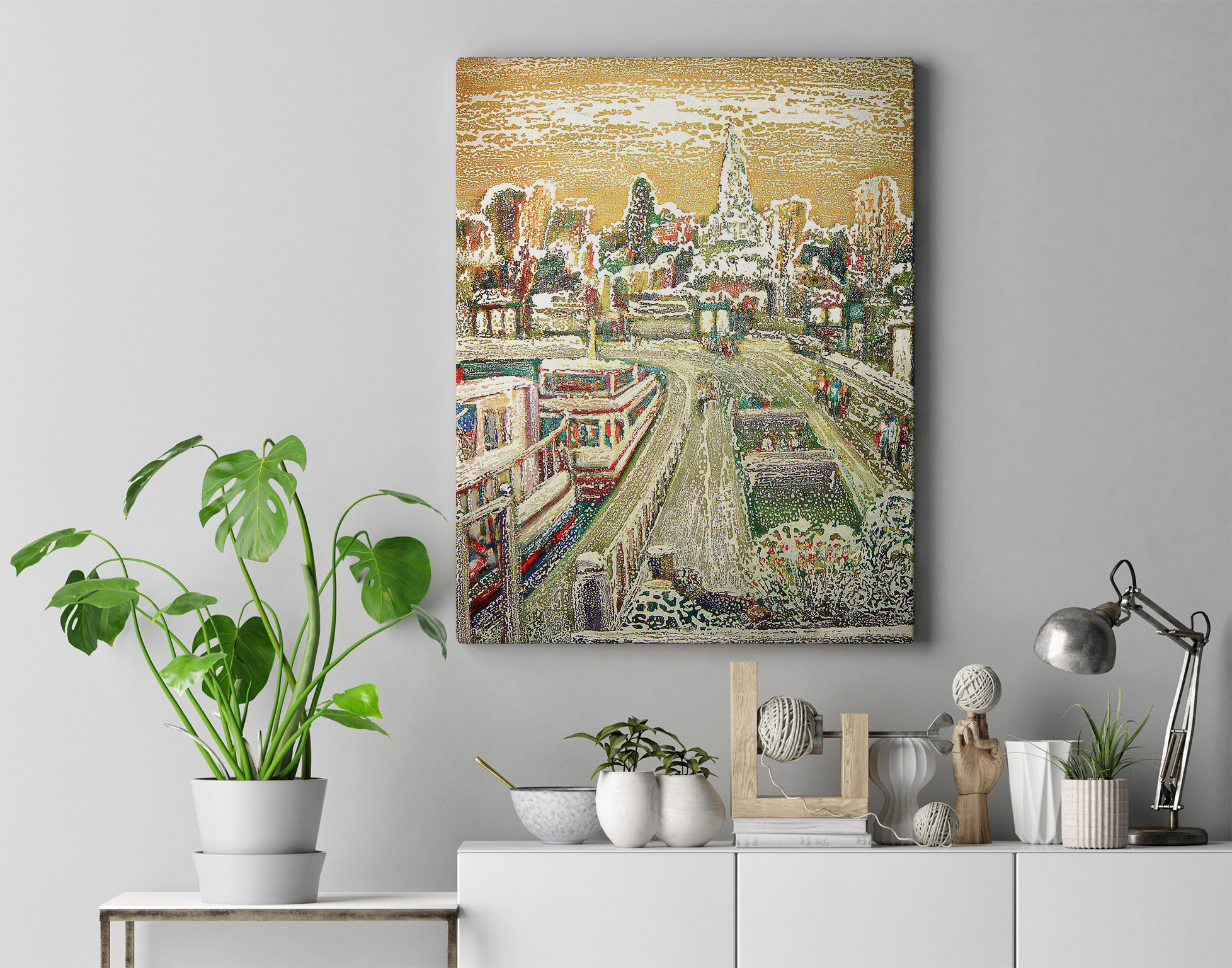 Paintings of V. Portyanoy in the interior. Contemporary artist Vladimir Portyanoy. Painting, graphics