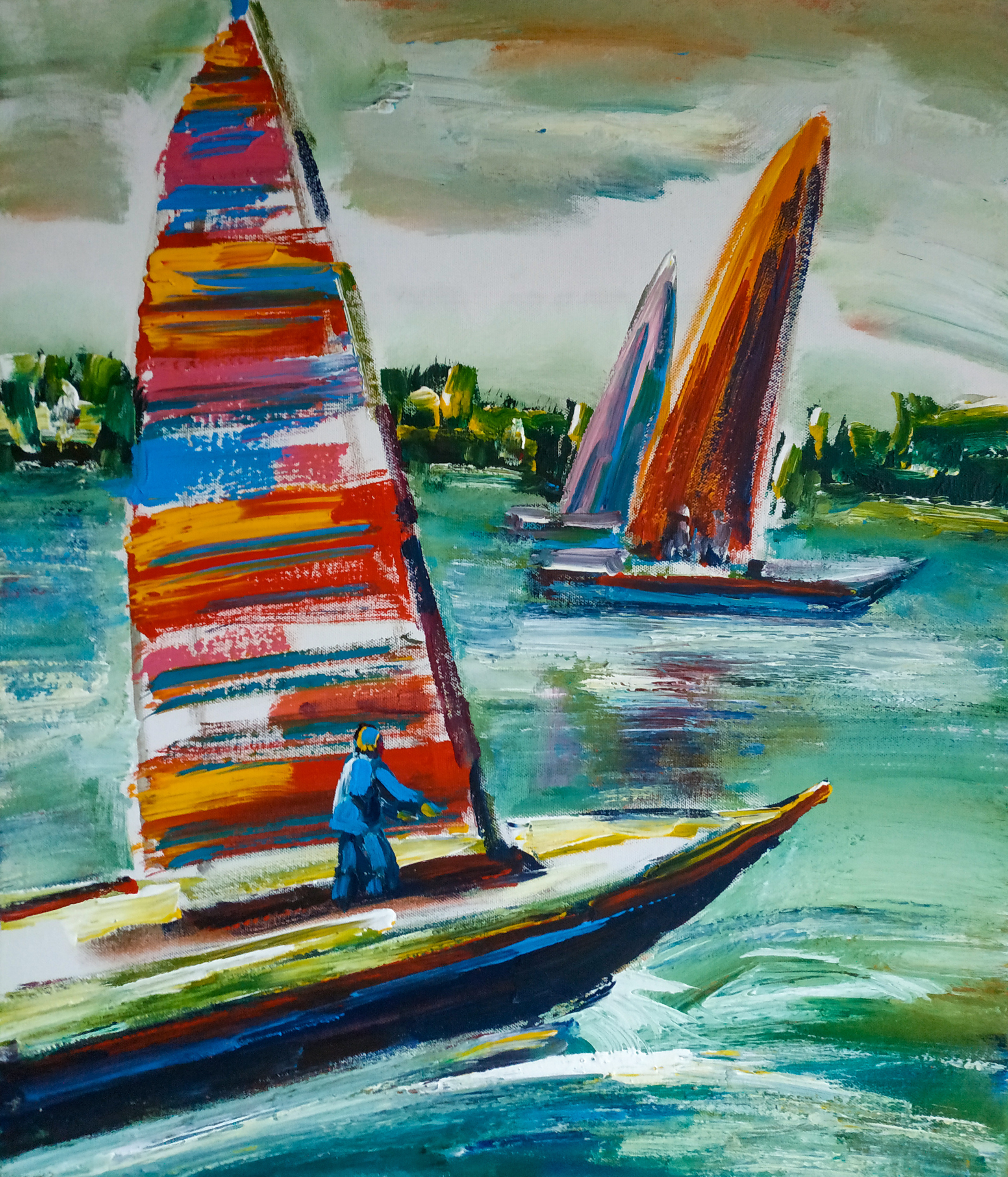 Sailboats. In a private collection.
