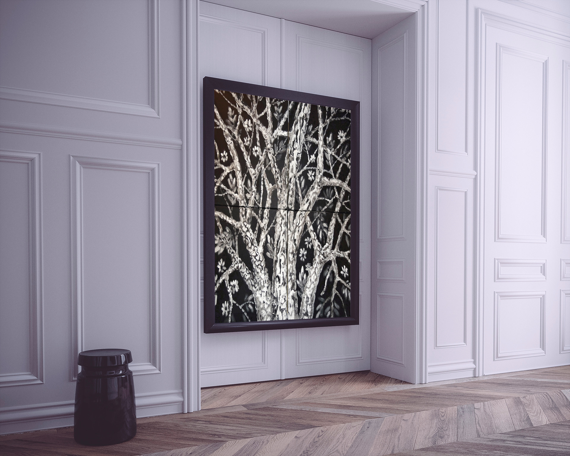 Paintings of V. Portyanoy in the interior. Contemporary artist Vladimir Portyanoy. Painting, graphics