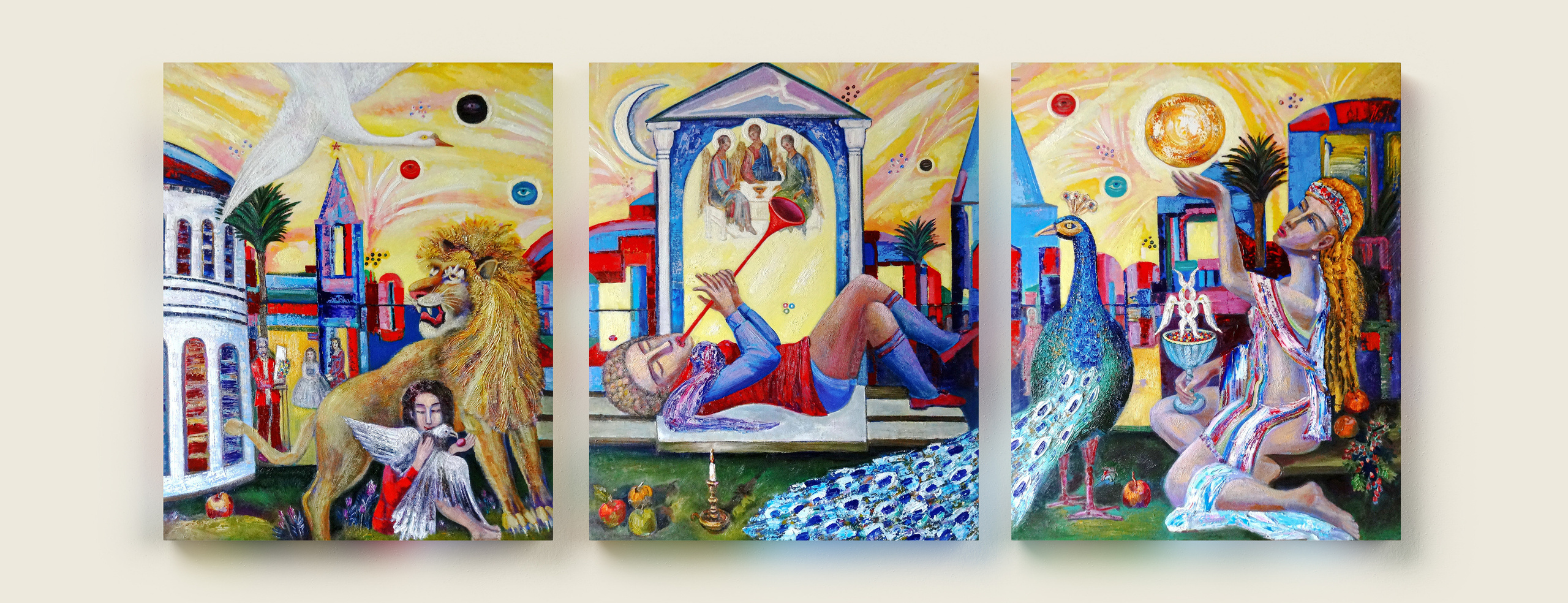 Paintings of V. Portyanoy in the interior. Contemporary artist Vladimir Portyanoy. Painting, graphics