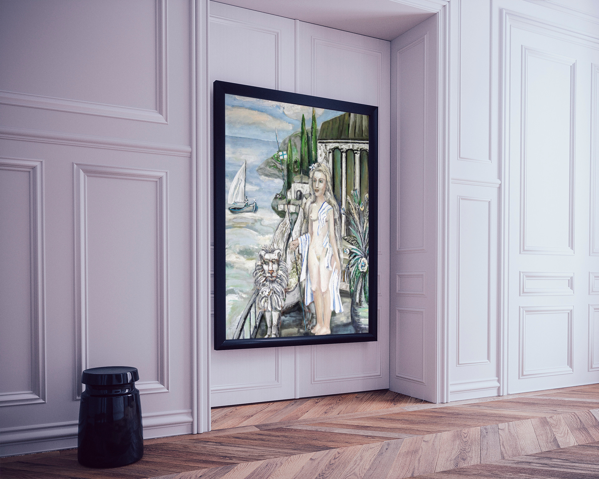 Paintings of V. Portyanoy in the interior. Contemporary artist Vladimir Portyanoy. Painting, graphics