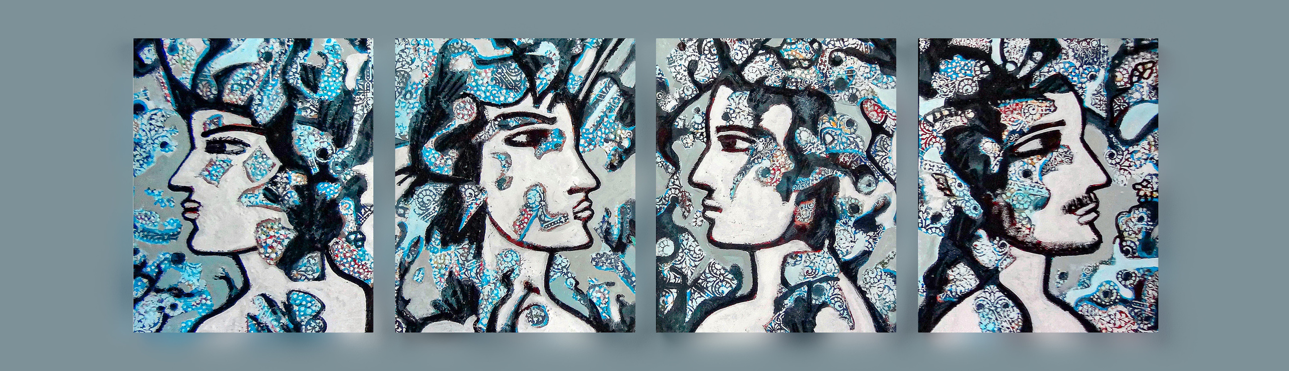 Paintings of V. Portyanoy in the interior. Contemporary artist Vladimir Portyanoy. Painting, graphics