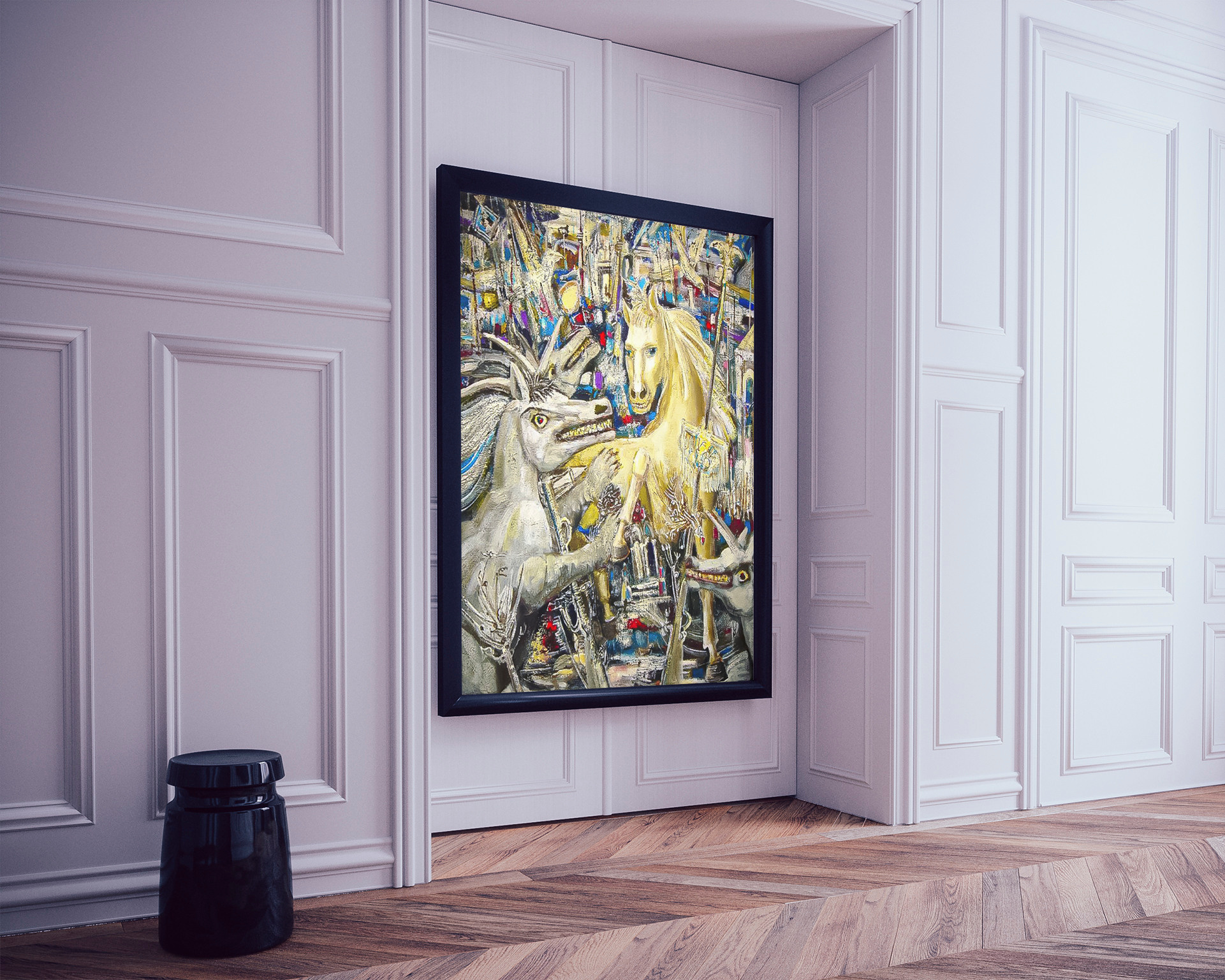 Paintings of V. Portyanoy in the interior. Contemporary artist Vladimir Portyanoy. Painting, graphics