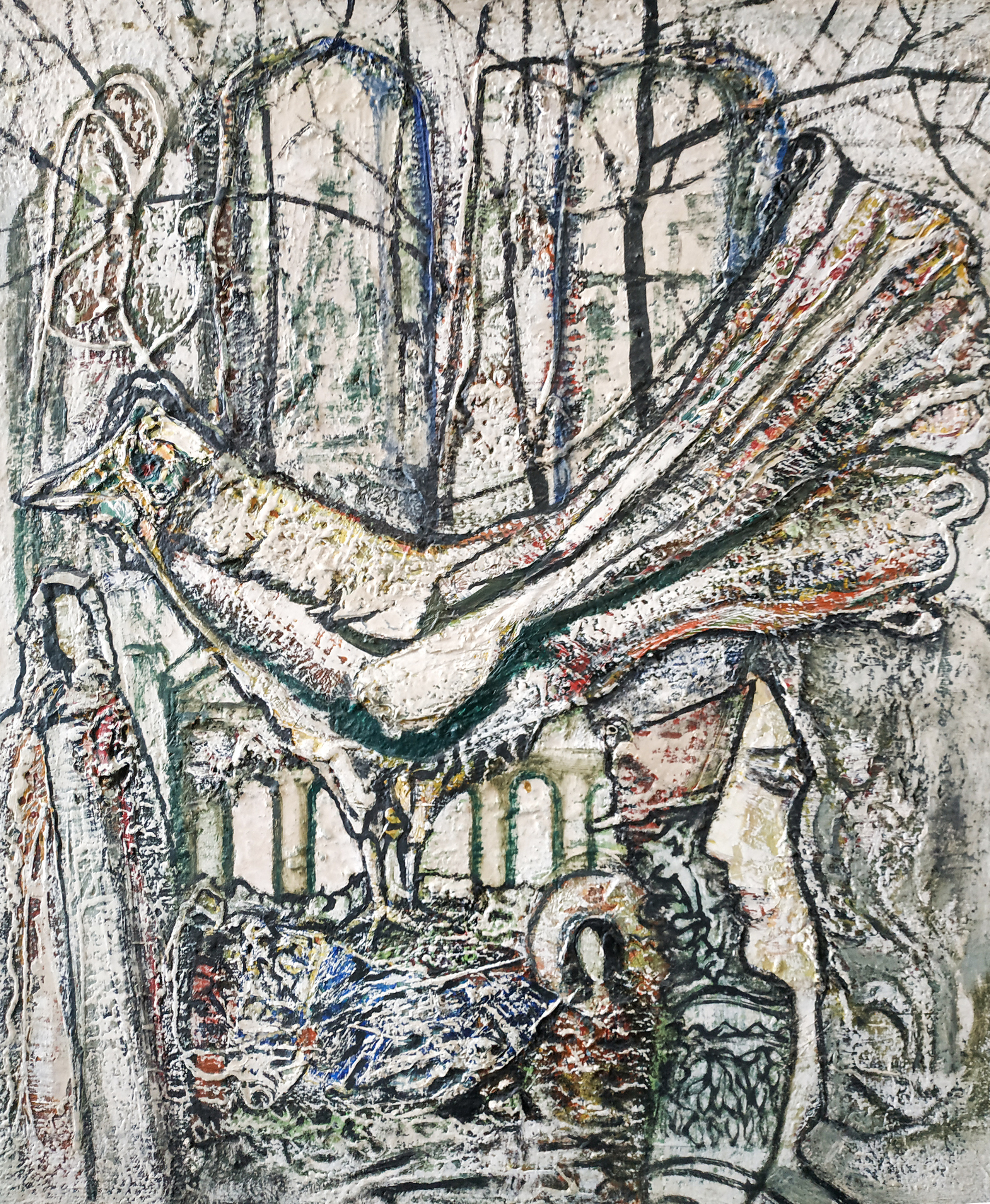 Белая птица. Холст, масло. 70Х60см. В частной коллекции.