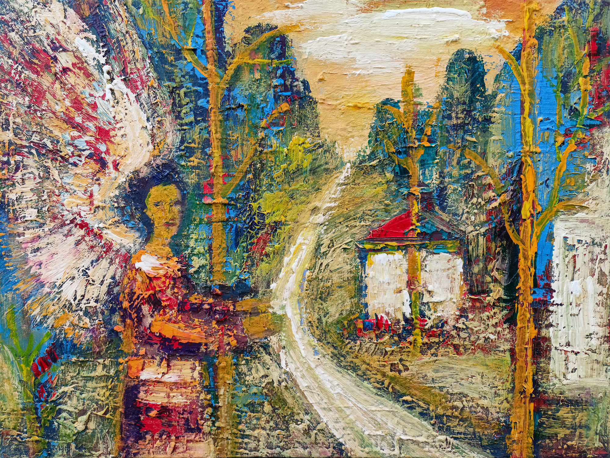 Без названия (Ангел у дороги). б/д. Холст, масло, акрил. 60Х80см. Арт. BP-004