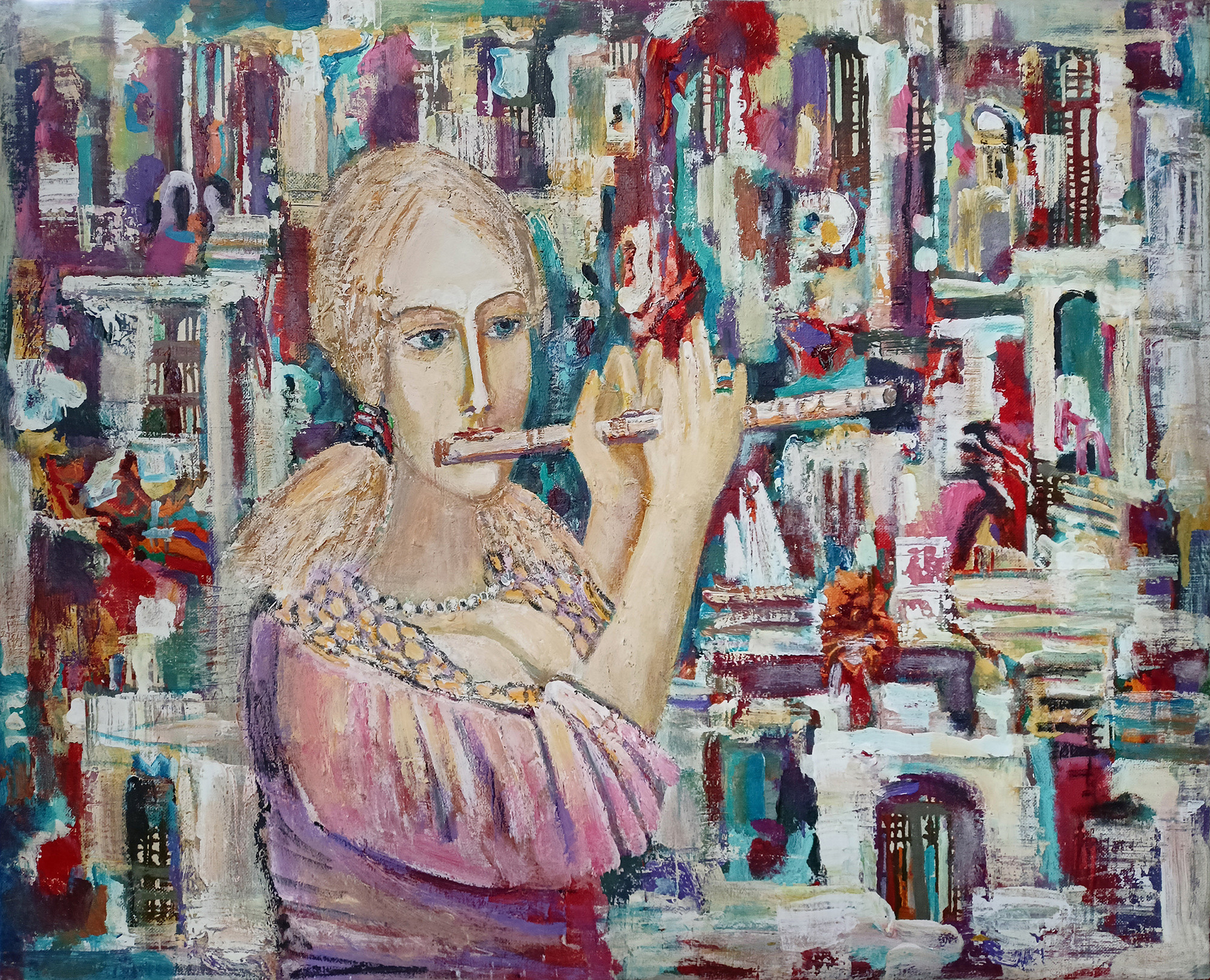 Без названия (Волшебная музыка). б/д. Холст, масло, акрил. 80Х100см. Арт. BP-094