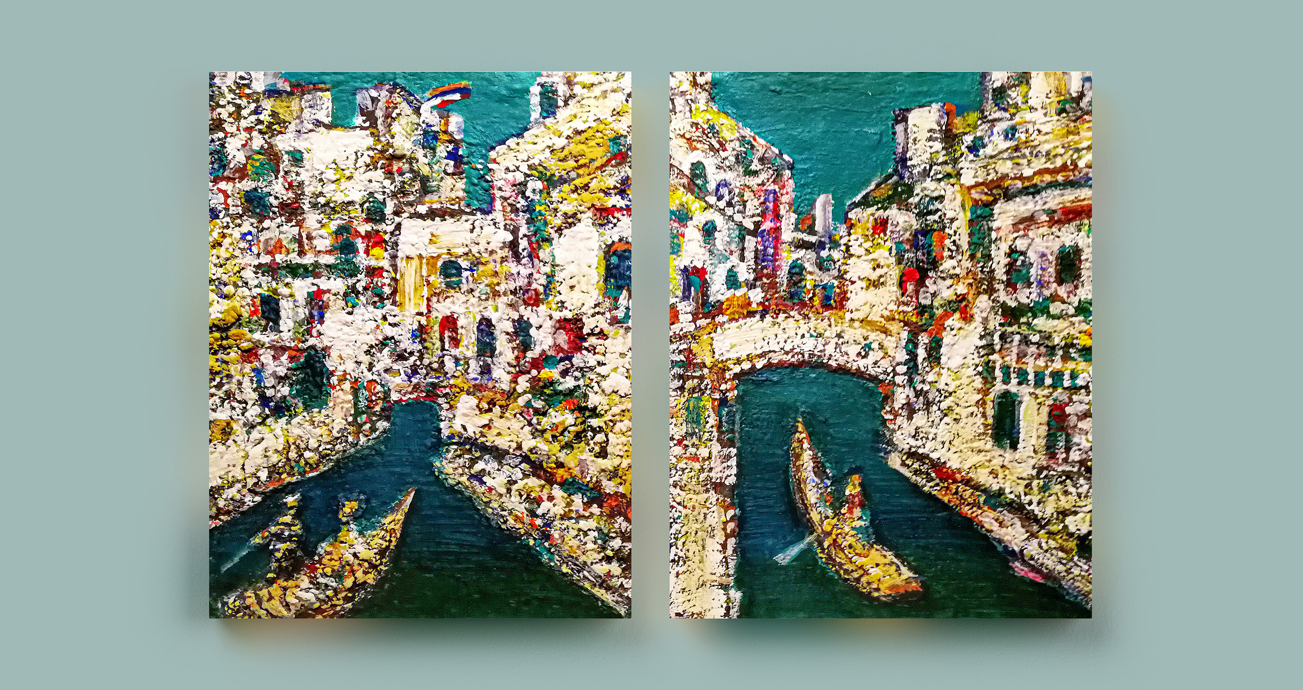 Paintings of V. Portyanoy in the interior. Contemporary artist Vladimir Portyanoy. Painting, graphics