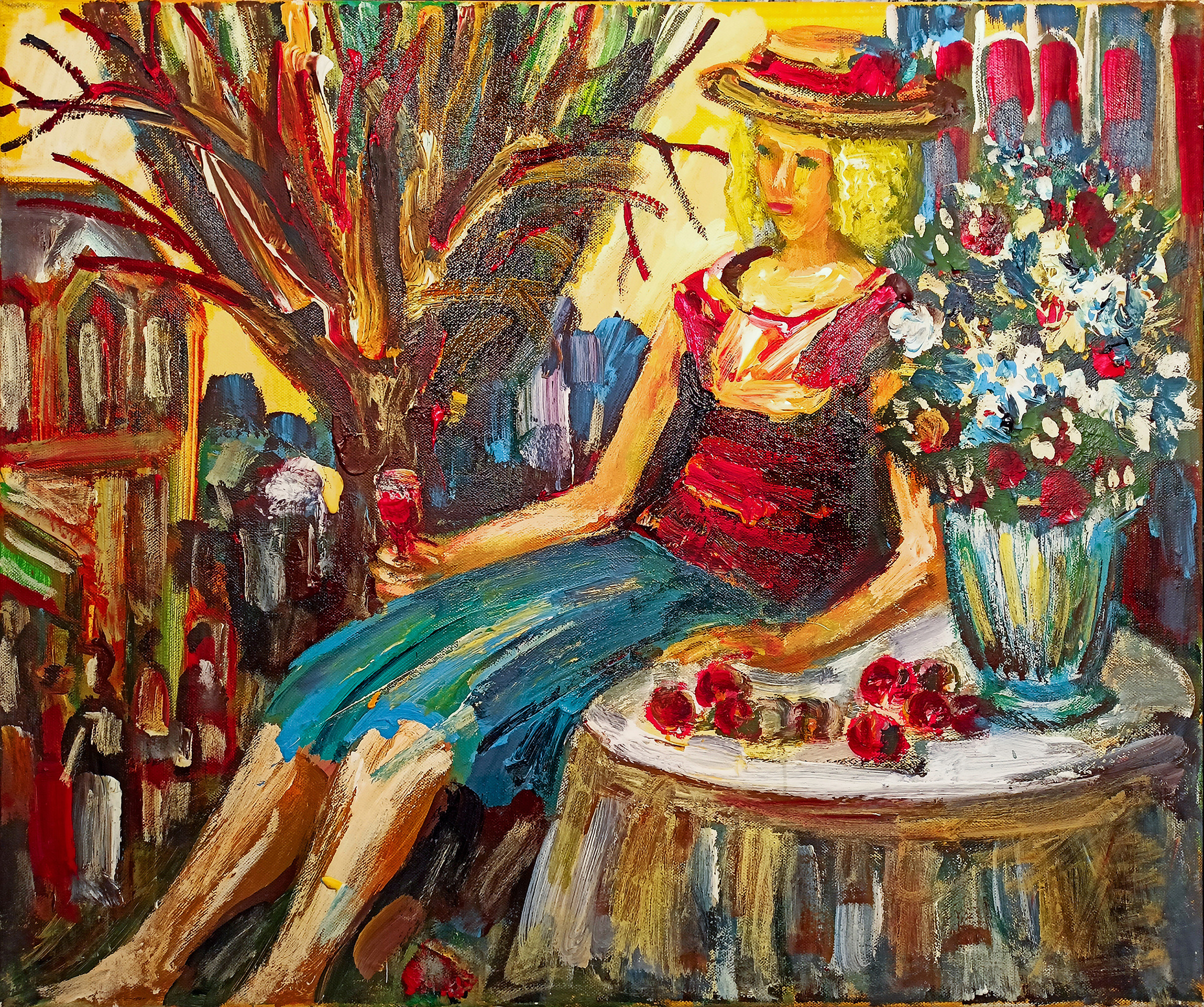 Южный отдых. 2015г.  Холст, масло, акрил. 50Х60см. Арт. BP-080