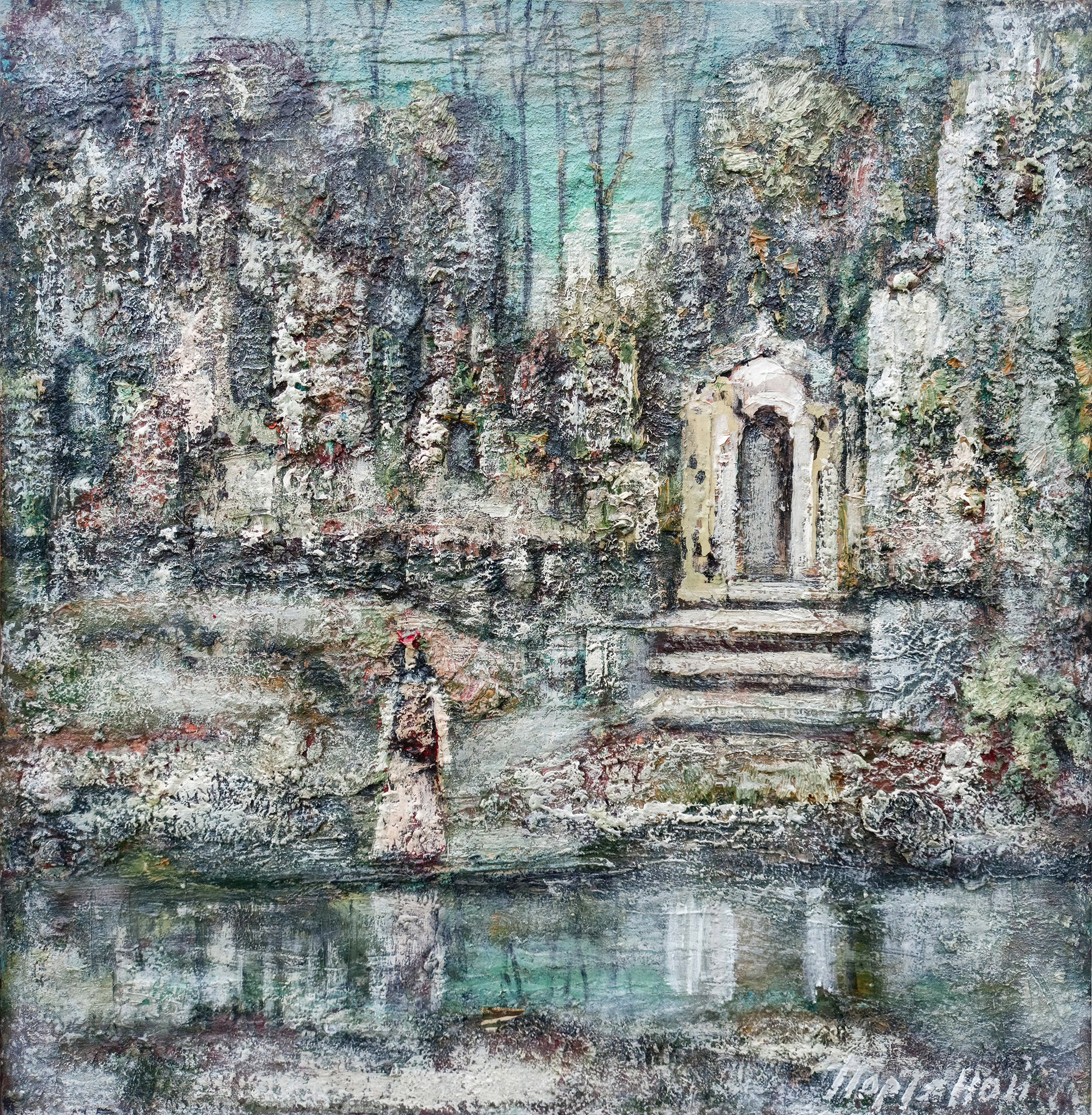 Зимний пейзаж. 2004г. Холст, масло. 60Х60см. Арт. AP-082