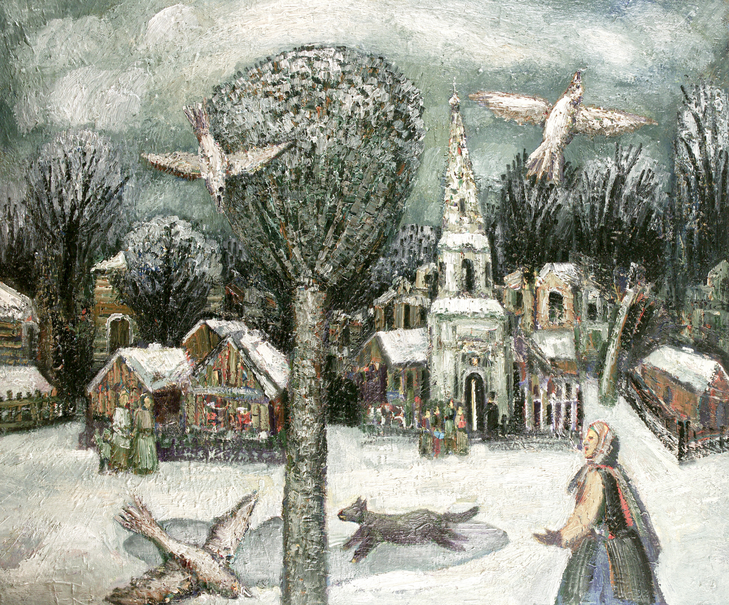 Зимний день. 2013гг. Холст, масло, акрил. 100Х130см. Арт. ...