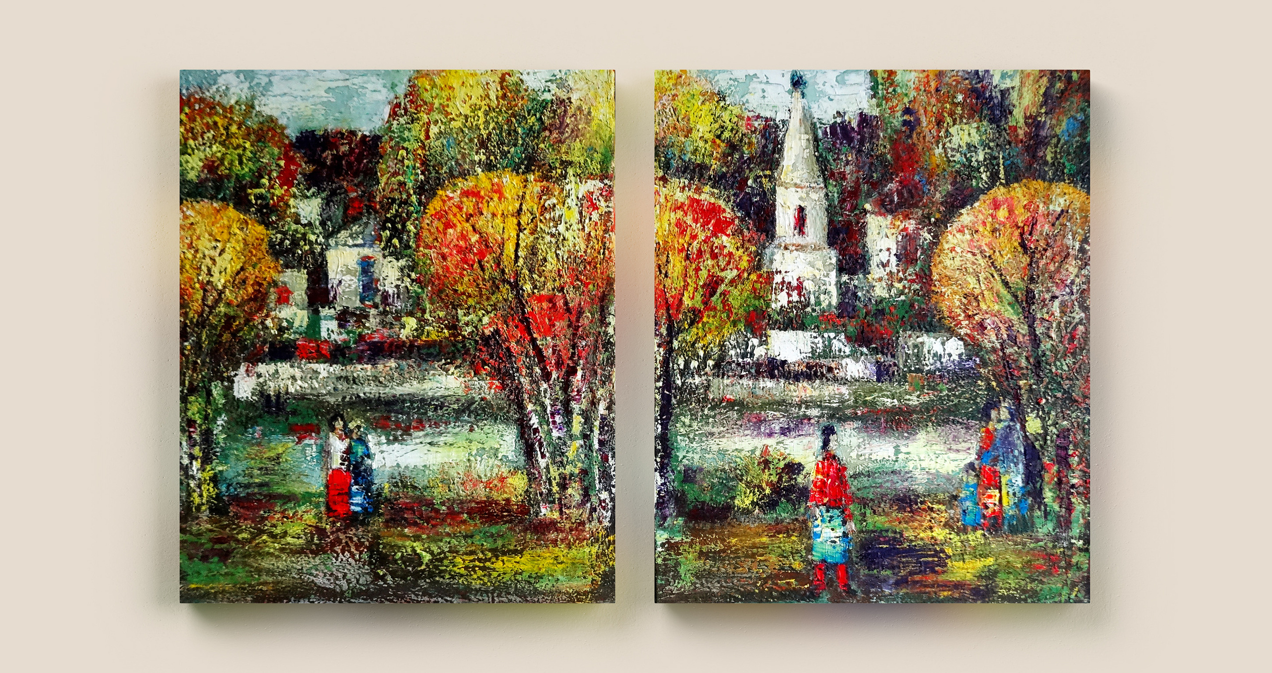 Paintings of V. Portyanoy in the interior. Contemporary artist Vladimir Portyanoy. Painting, graphics